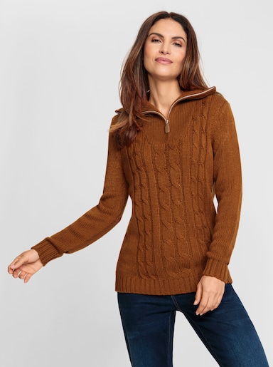 Troyer-Pullover - cognac