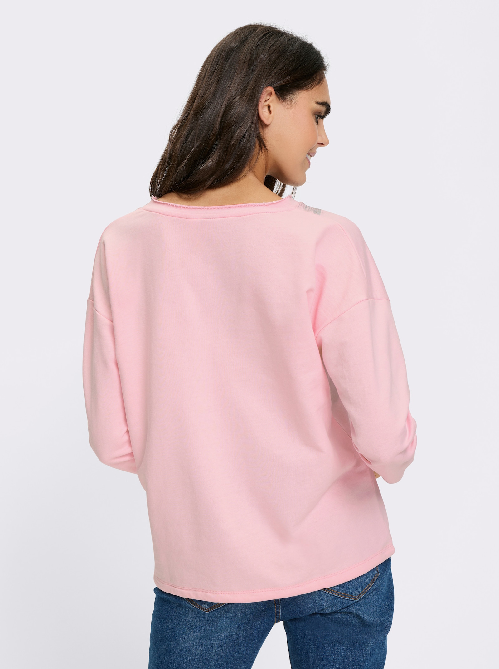 heine Langarmshirt mit Tunnelzug am Saum - hellrosé