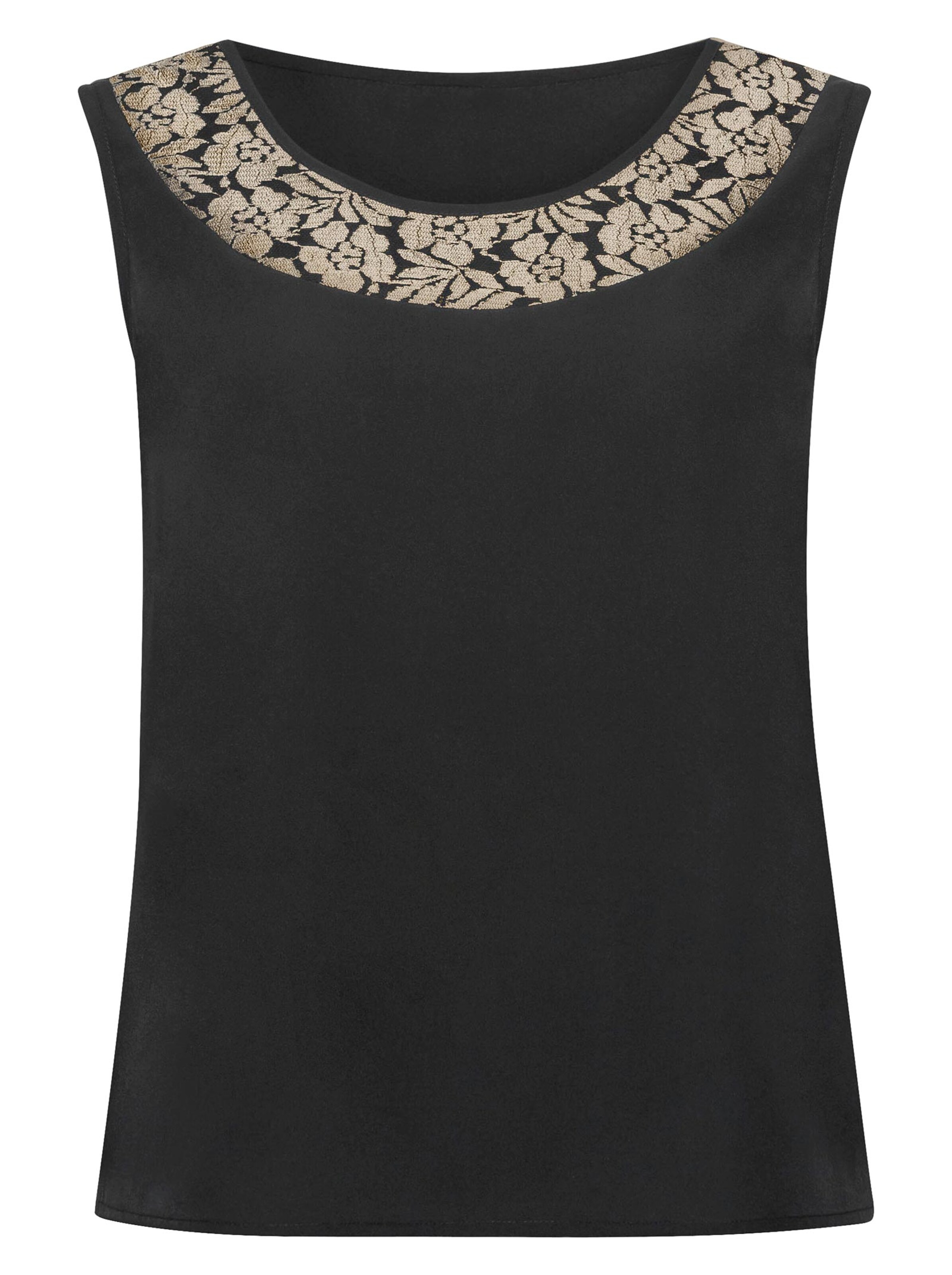 Blusentop - goldfarben-schwarz