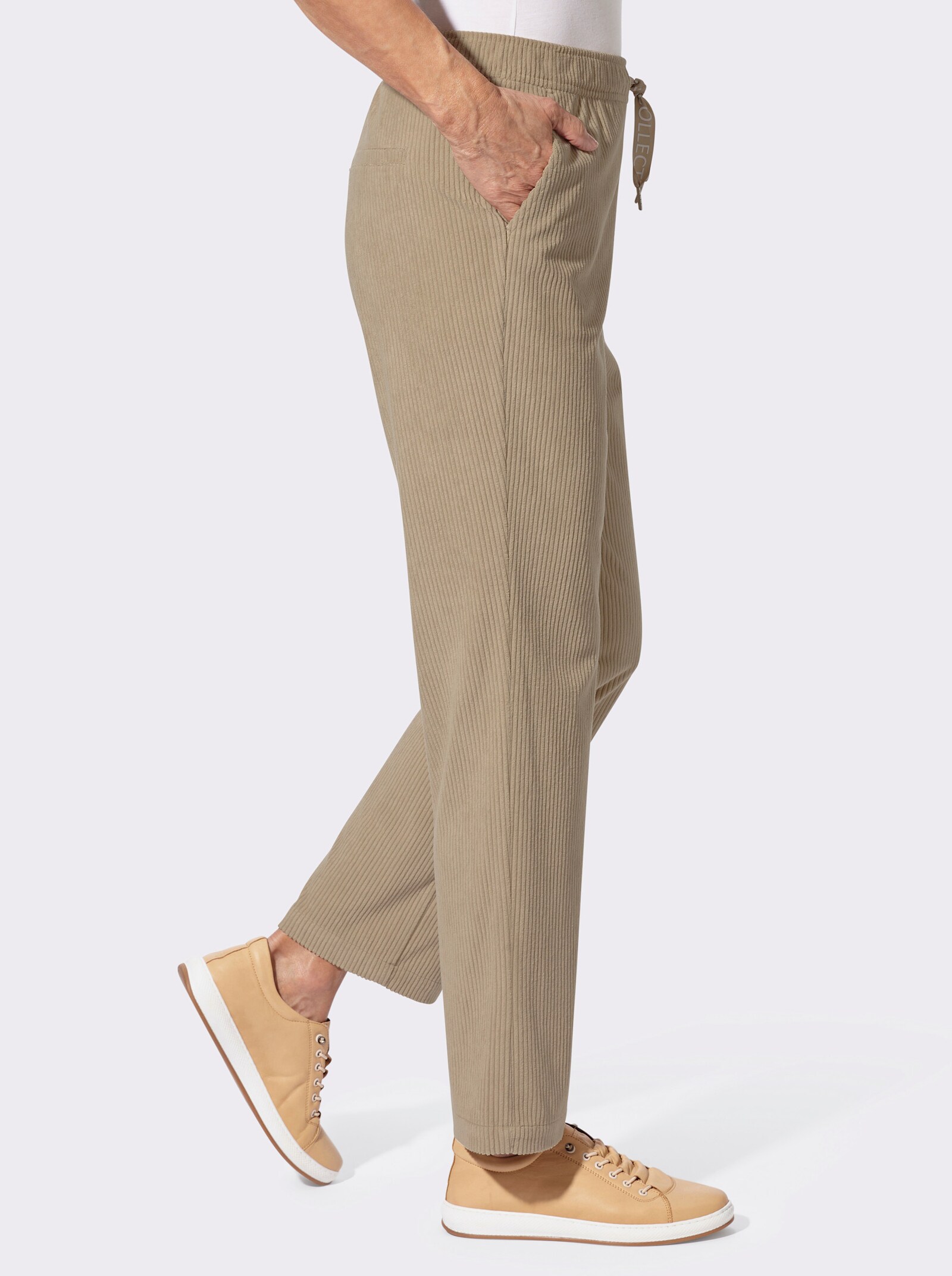 Cordhose mit Rundum-Dehnbund - beige