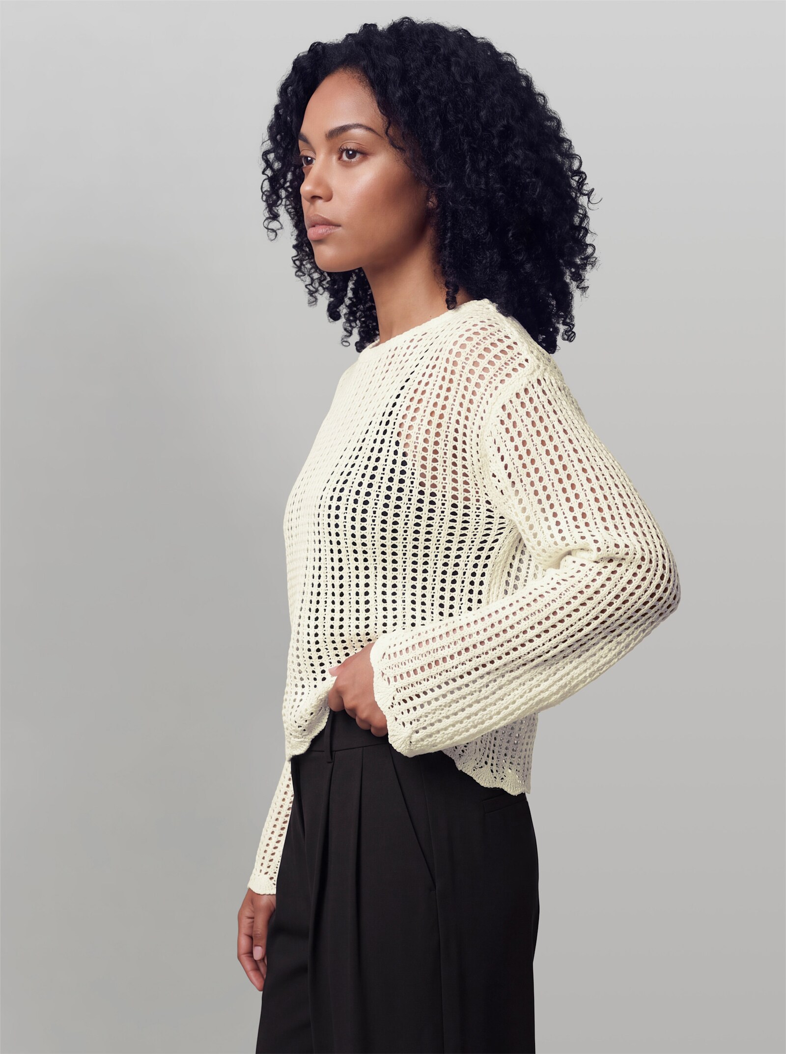 heine Pullover mit U-Boot-Ausschnitt - ecru