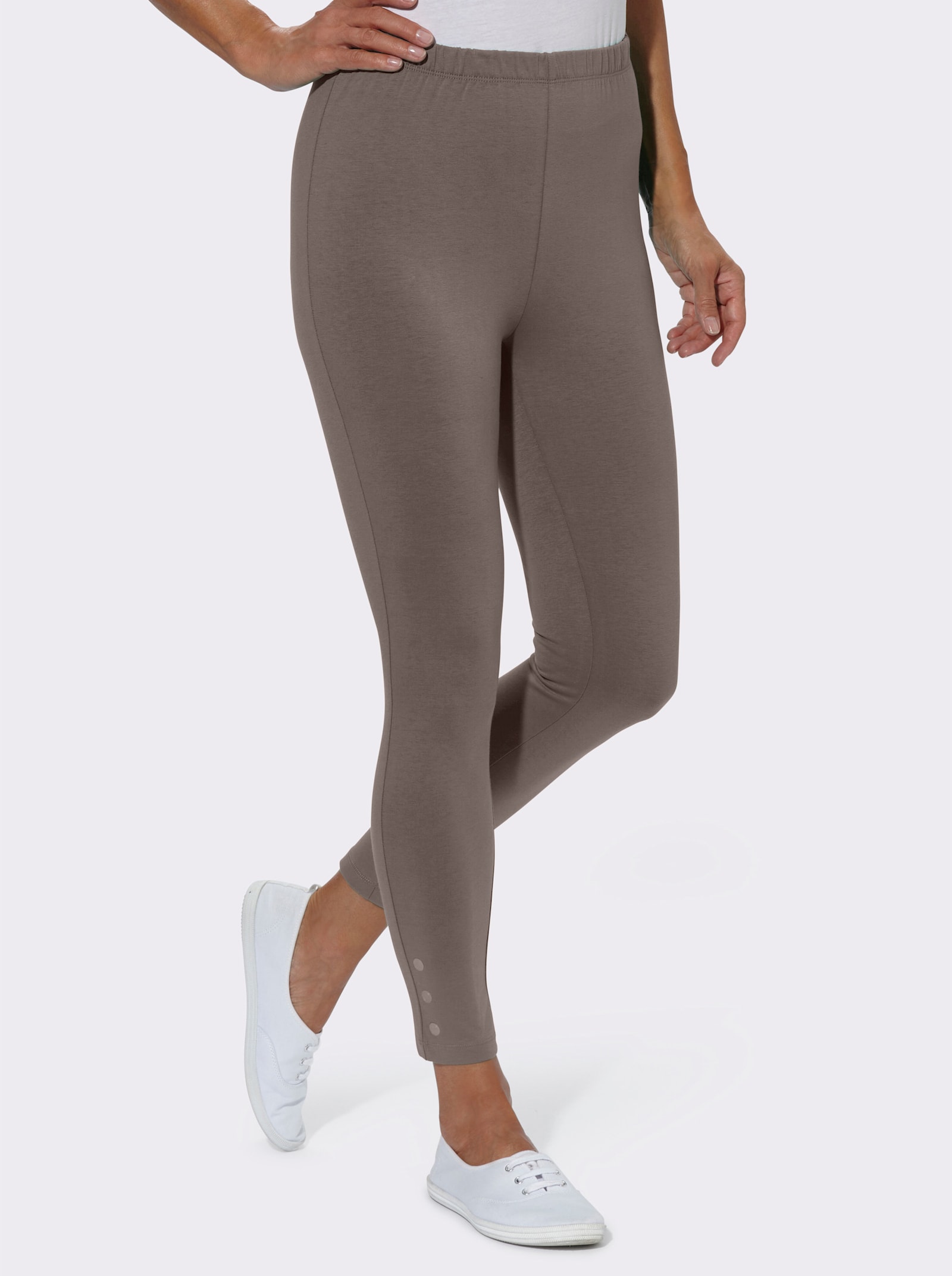 Legging van stretchmateriaal - taupe