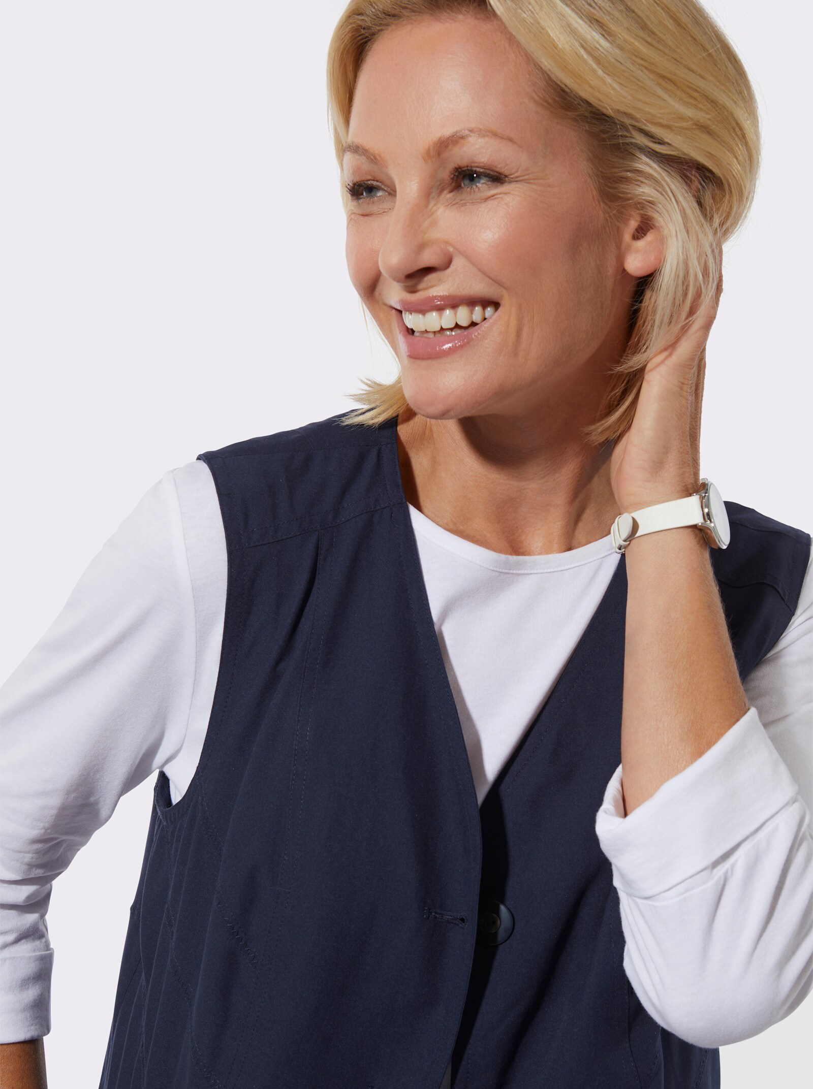 Functioneel gilet van microgaren - marine