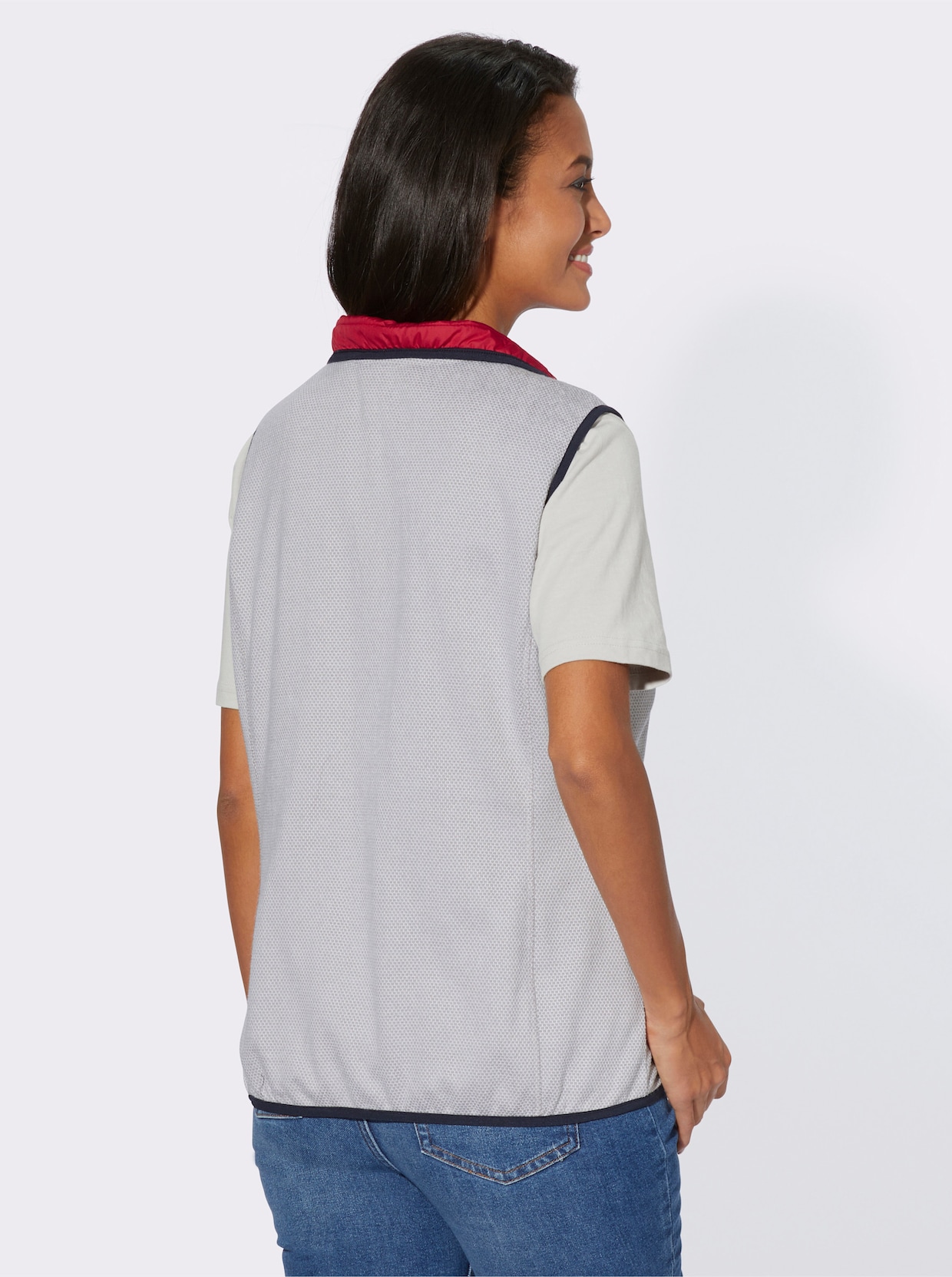 Gilet matelassé - fraise-gris pierre chiné