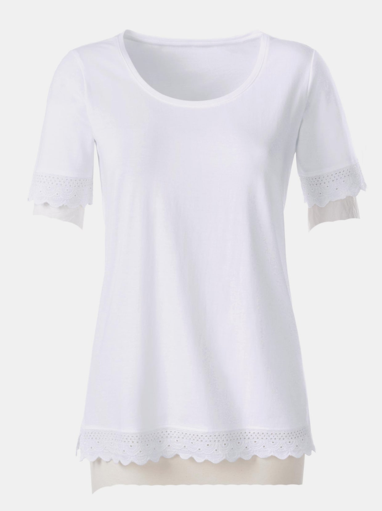 T-shirt en dentelle - blanc
