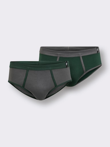 wäschepur men Slip - anthrazit + moos