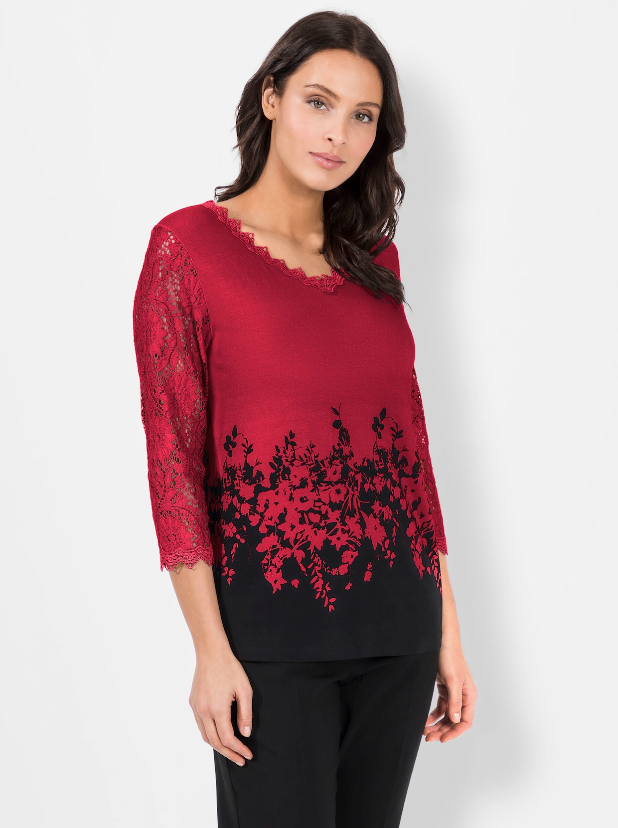 Shirt met print - rood geprint