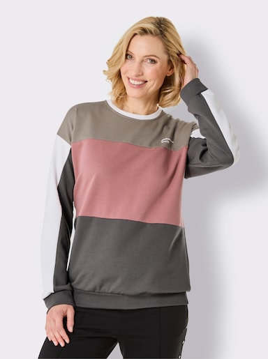 Catamaran Sports Sweatshirt in Colour-Blocking - anthrazit-rosenholz