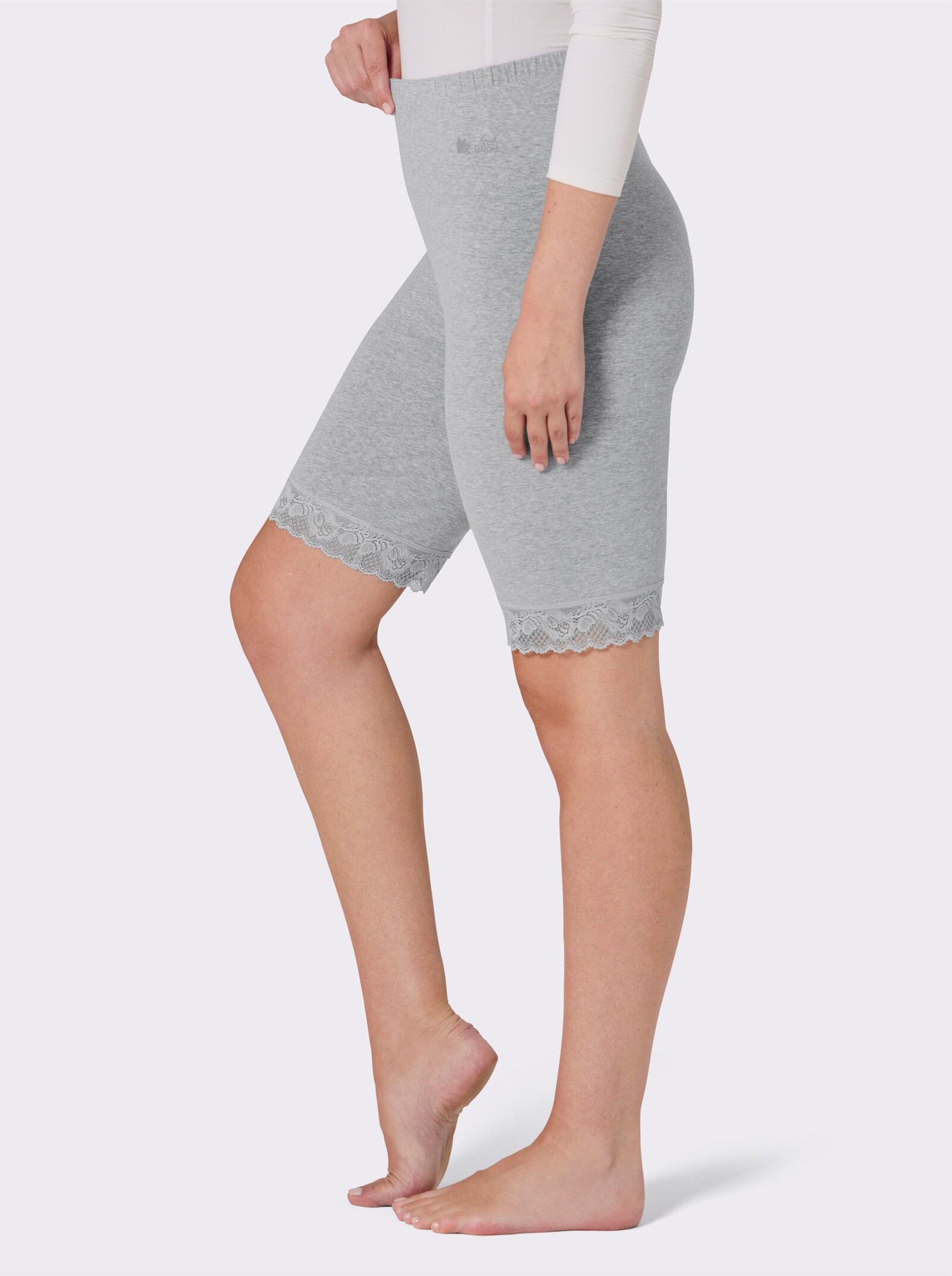 feel good Leggings - schwarz + grau-meliert