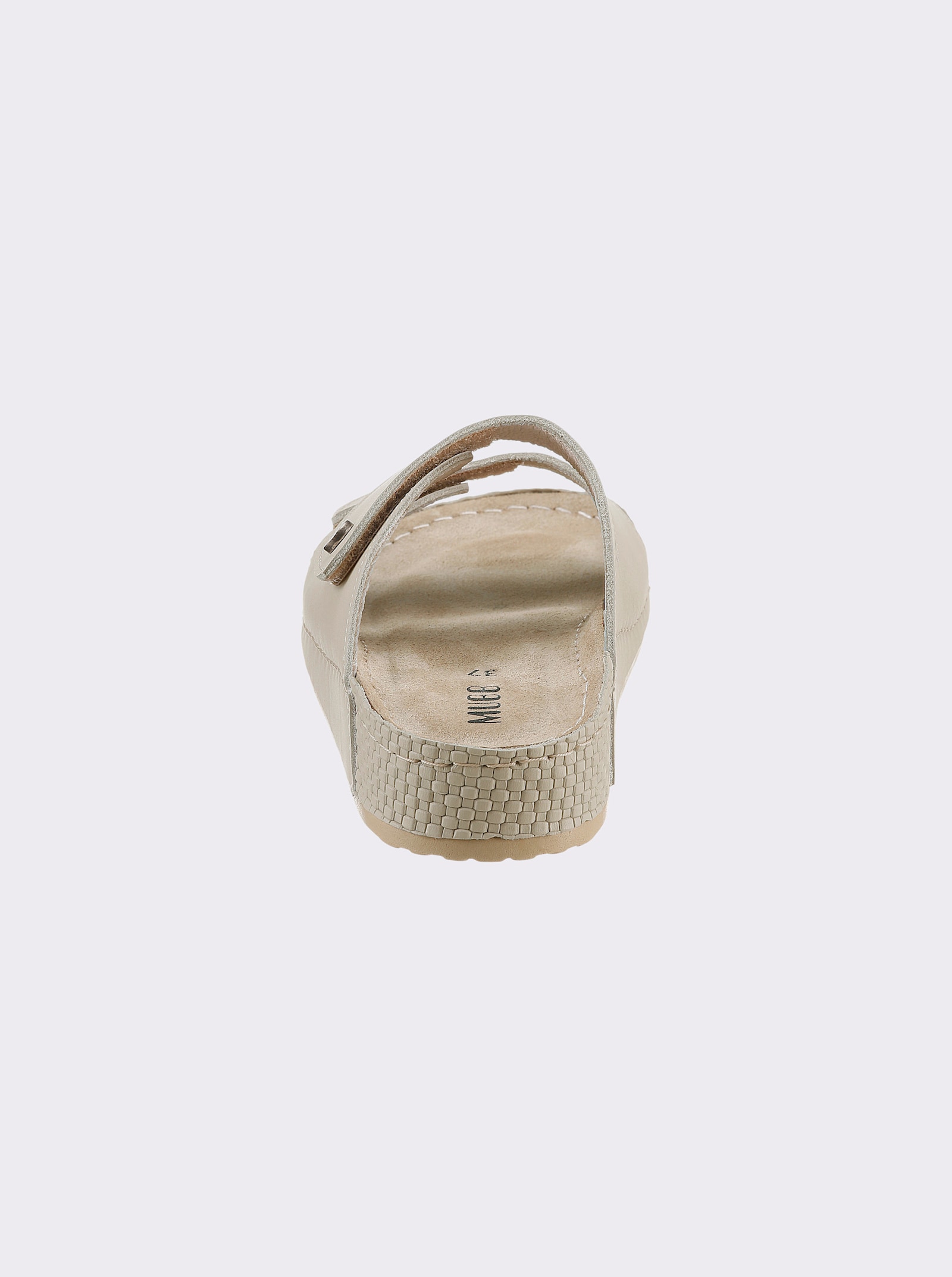 Mubb Pantolette mit Leder-Memory-Fußbett - beige