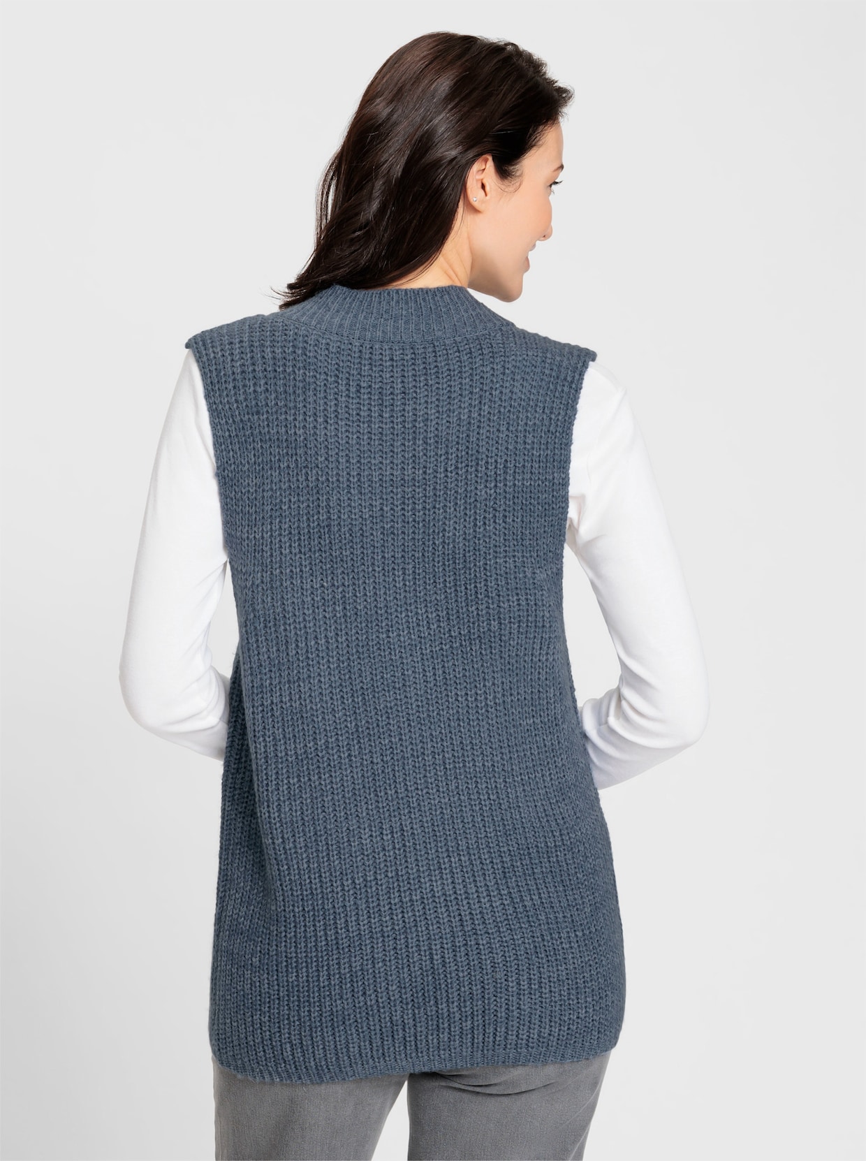 Strickweste - rauchblau