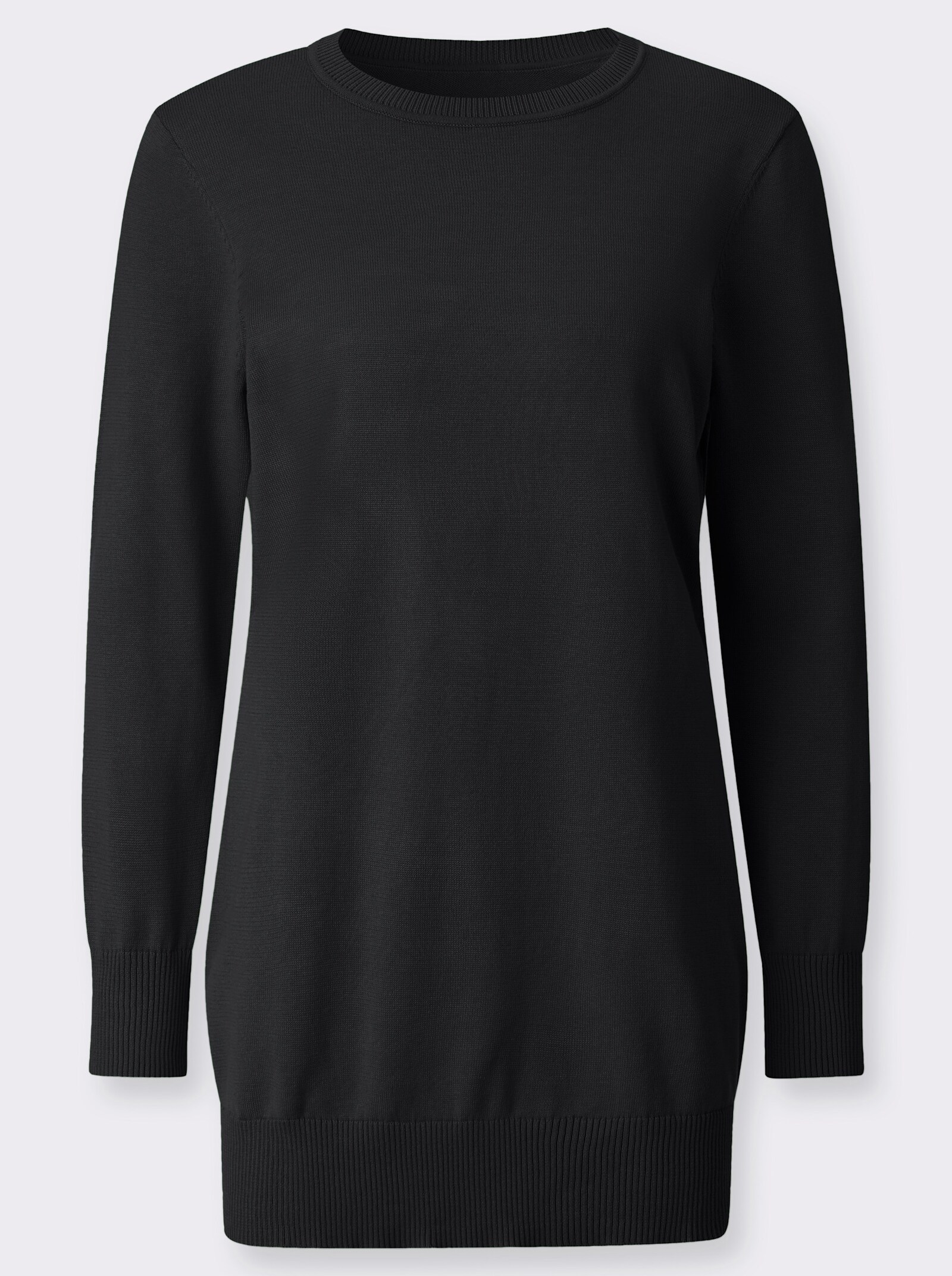 Lange pullover van fijntricot - zwart