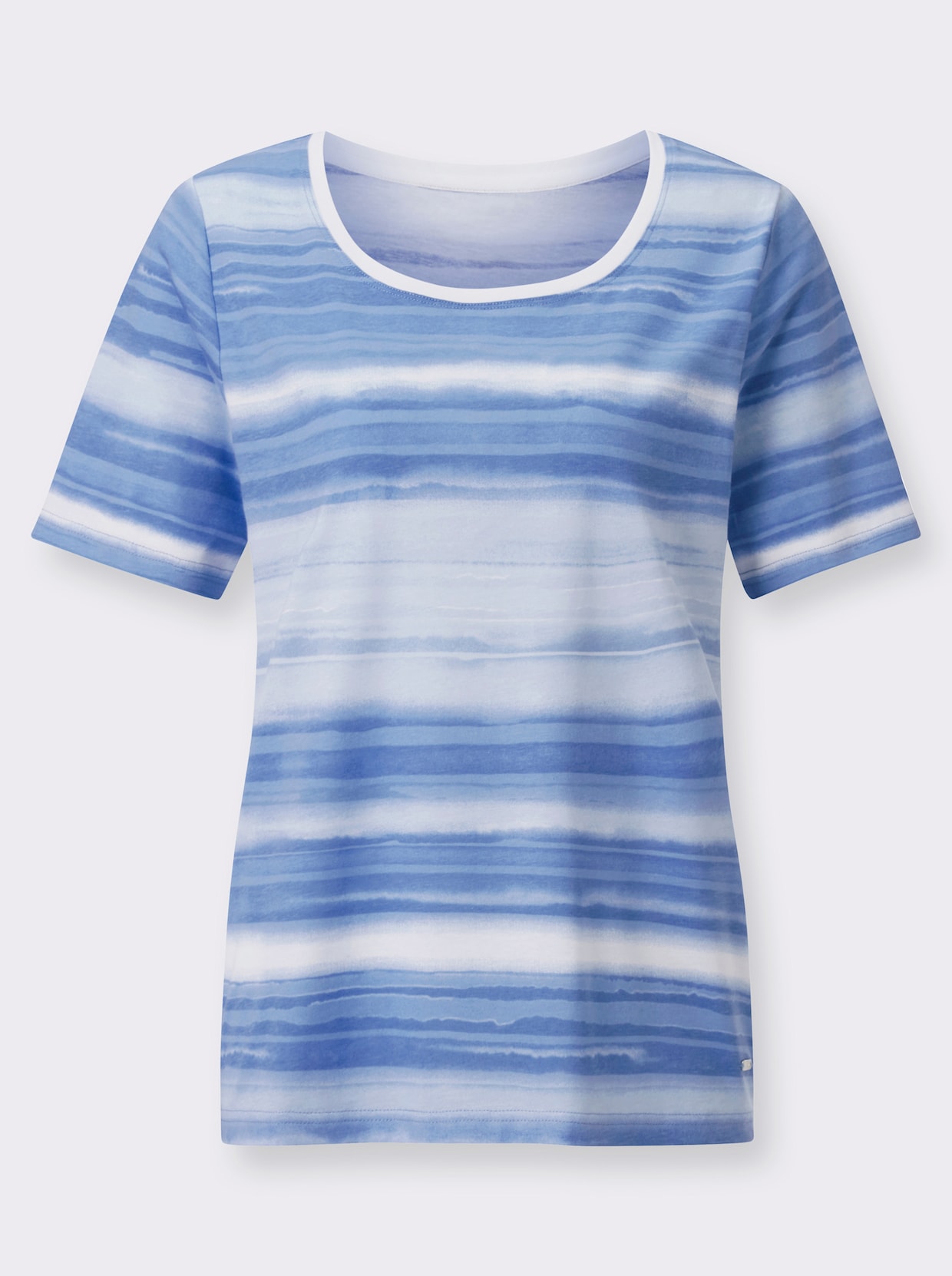 Bedrukt shirt - middenblauw/wit gedessineerd