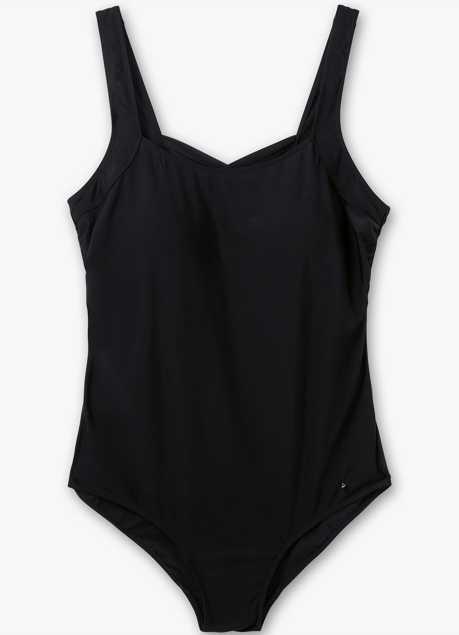 sheego Badeanzug mit tiefem Rückenausschnitt - schwarz
