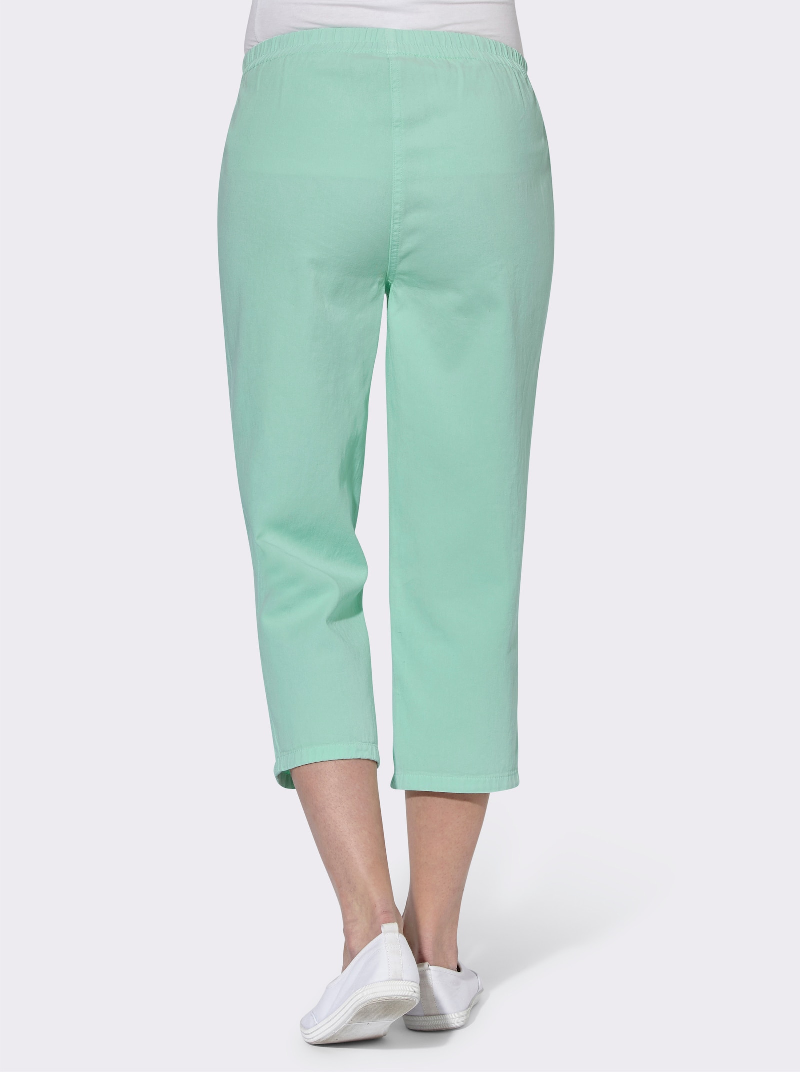 Caprihose aus reiner Baumwolle - aqua
