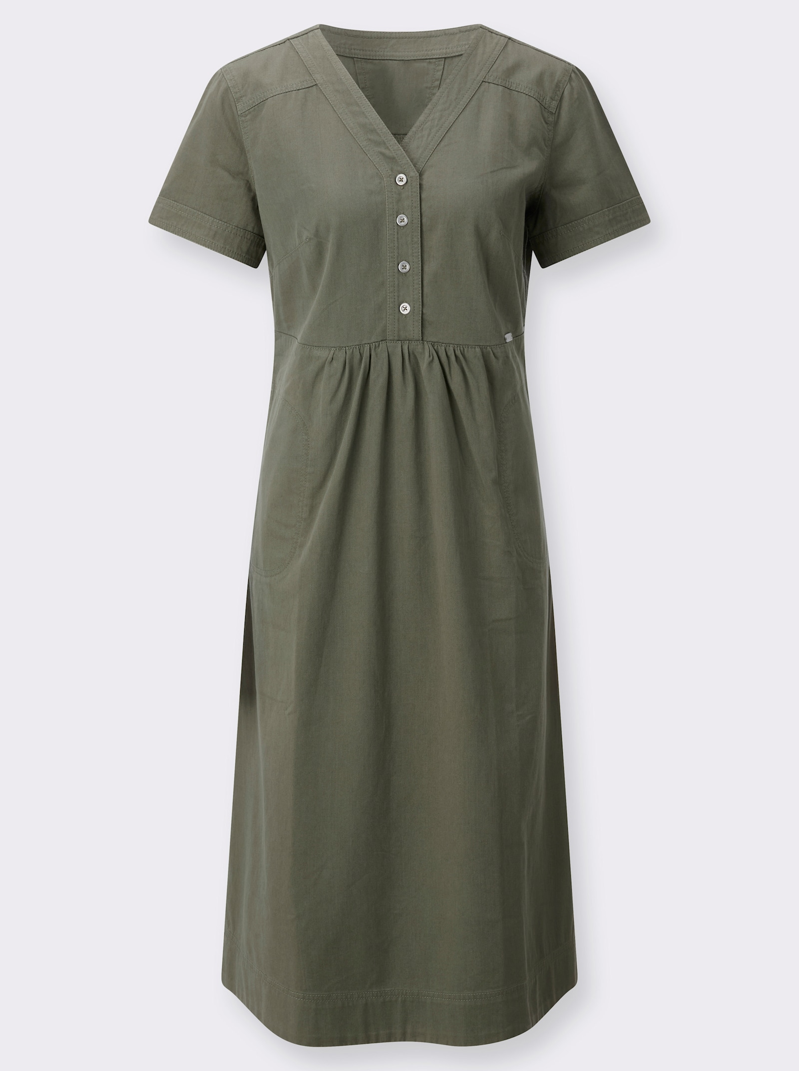 Jeanskleid aus luftiger Baumwolle - khaki