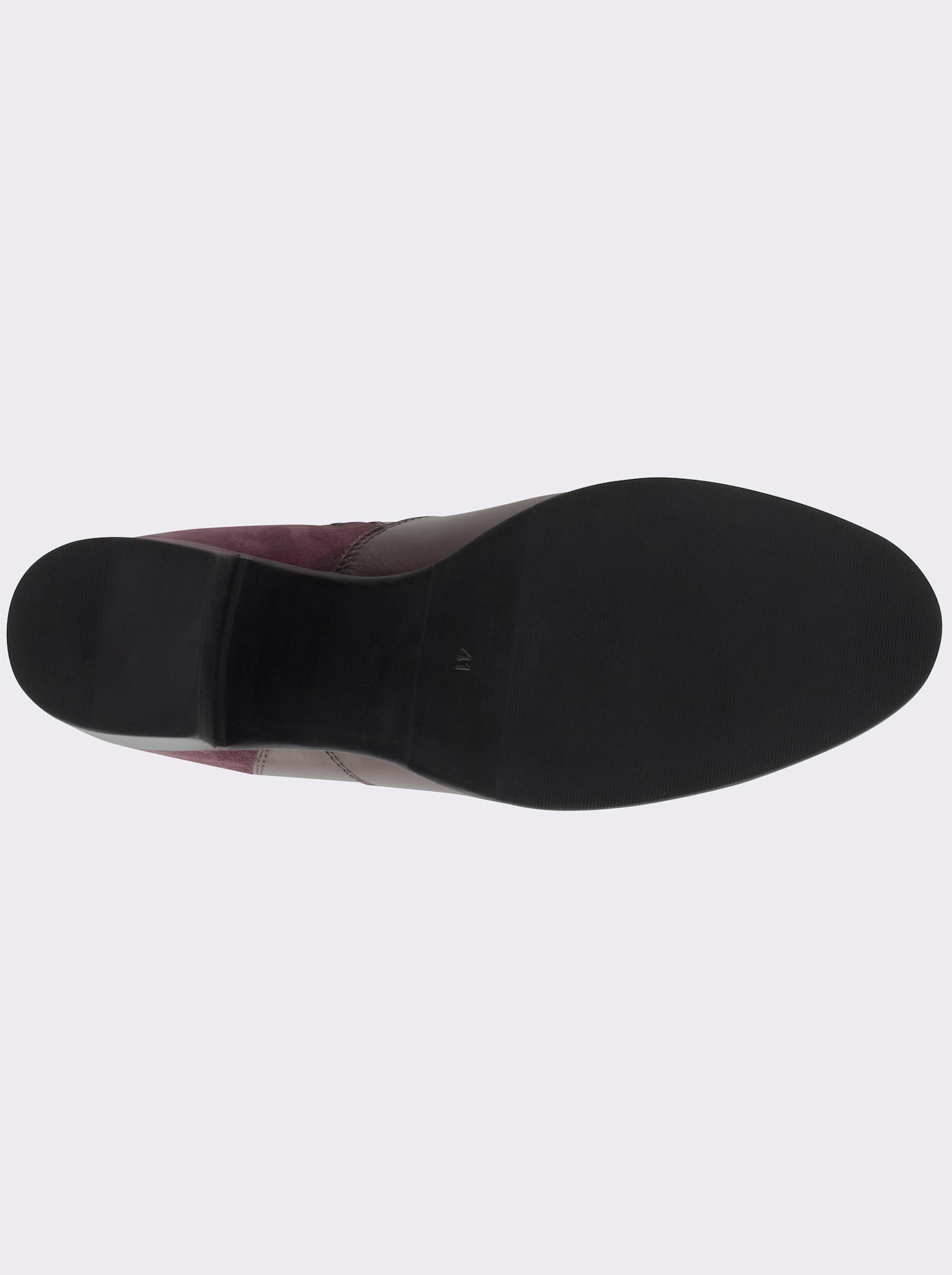 sheego Stiefelette aus Velours- und Glattleder - bordeaux