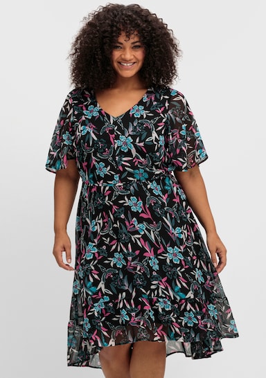 sheego by Joe Browns Chiffonkleid - dunkelpetrol-gemustert