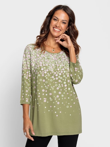 Tunikashirt mit Verlaufs-Optik - schilf-hellrosé-bedruckt