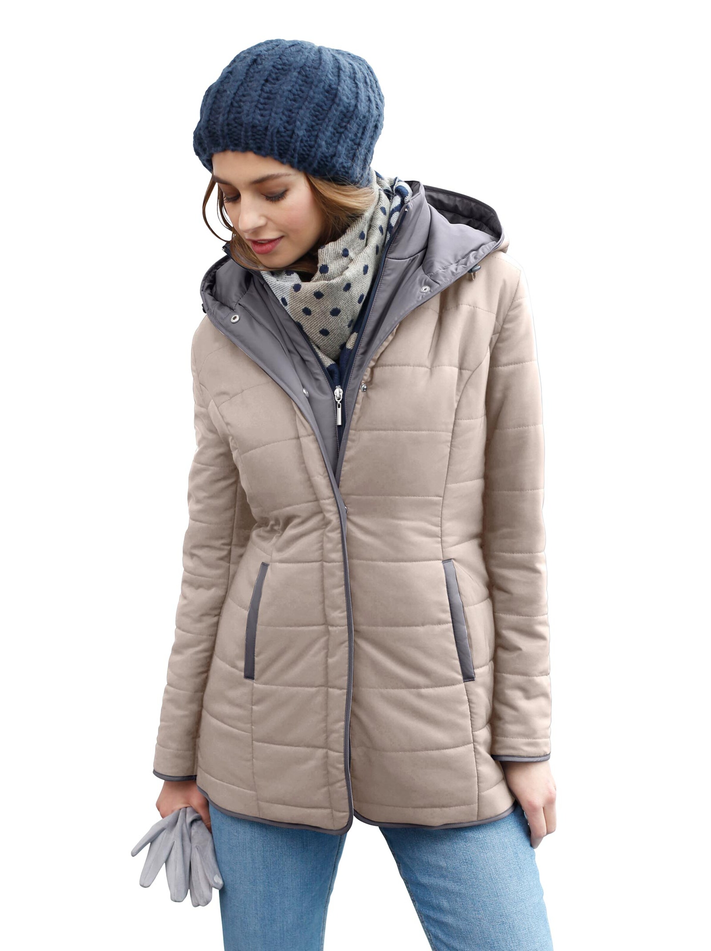 Jacke - beige-grau