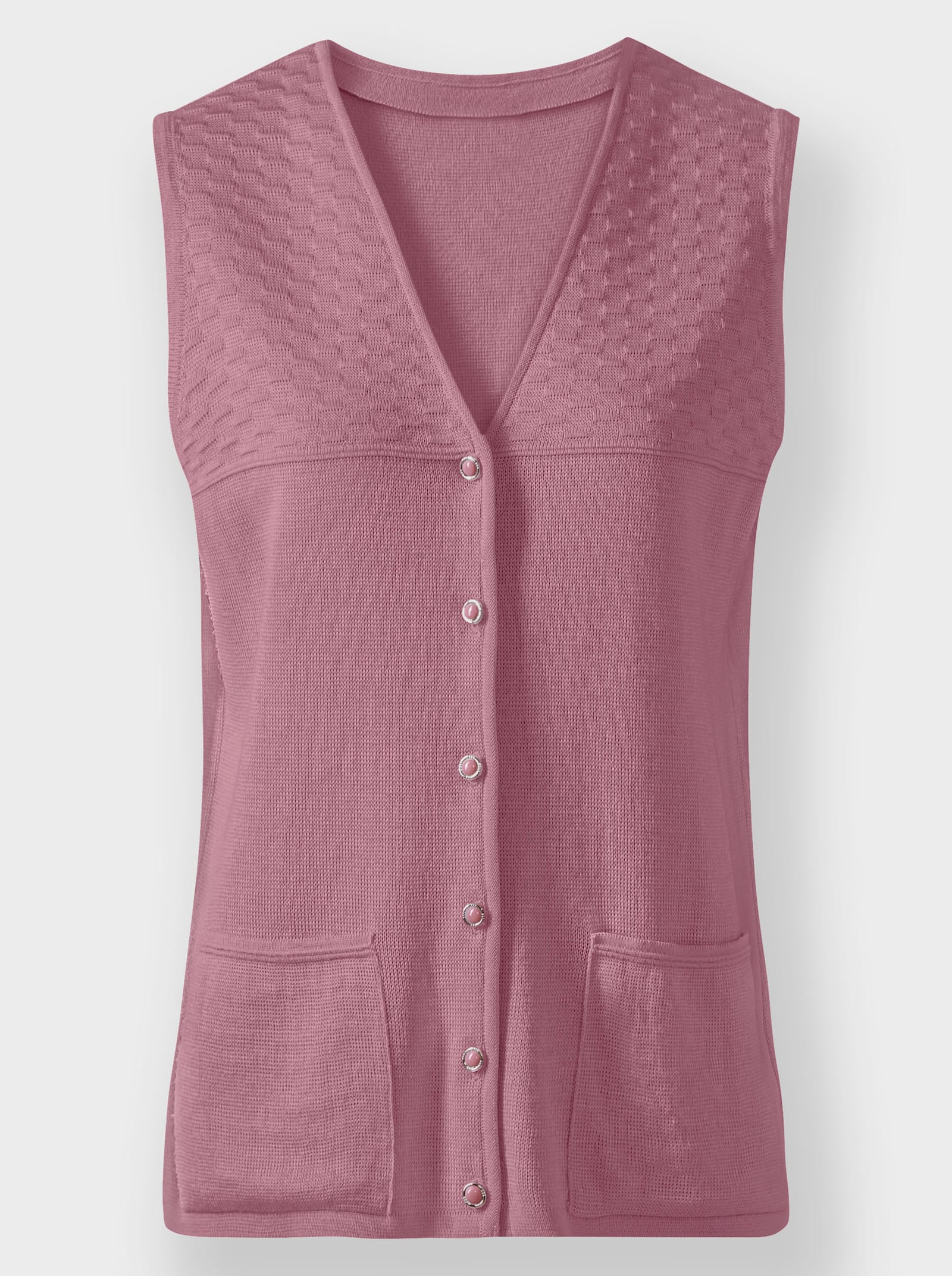 Strickweste mit Wabenmuster - altrosa