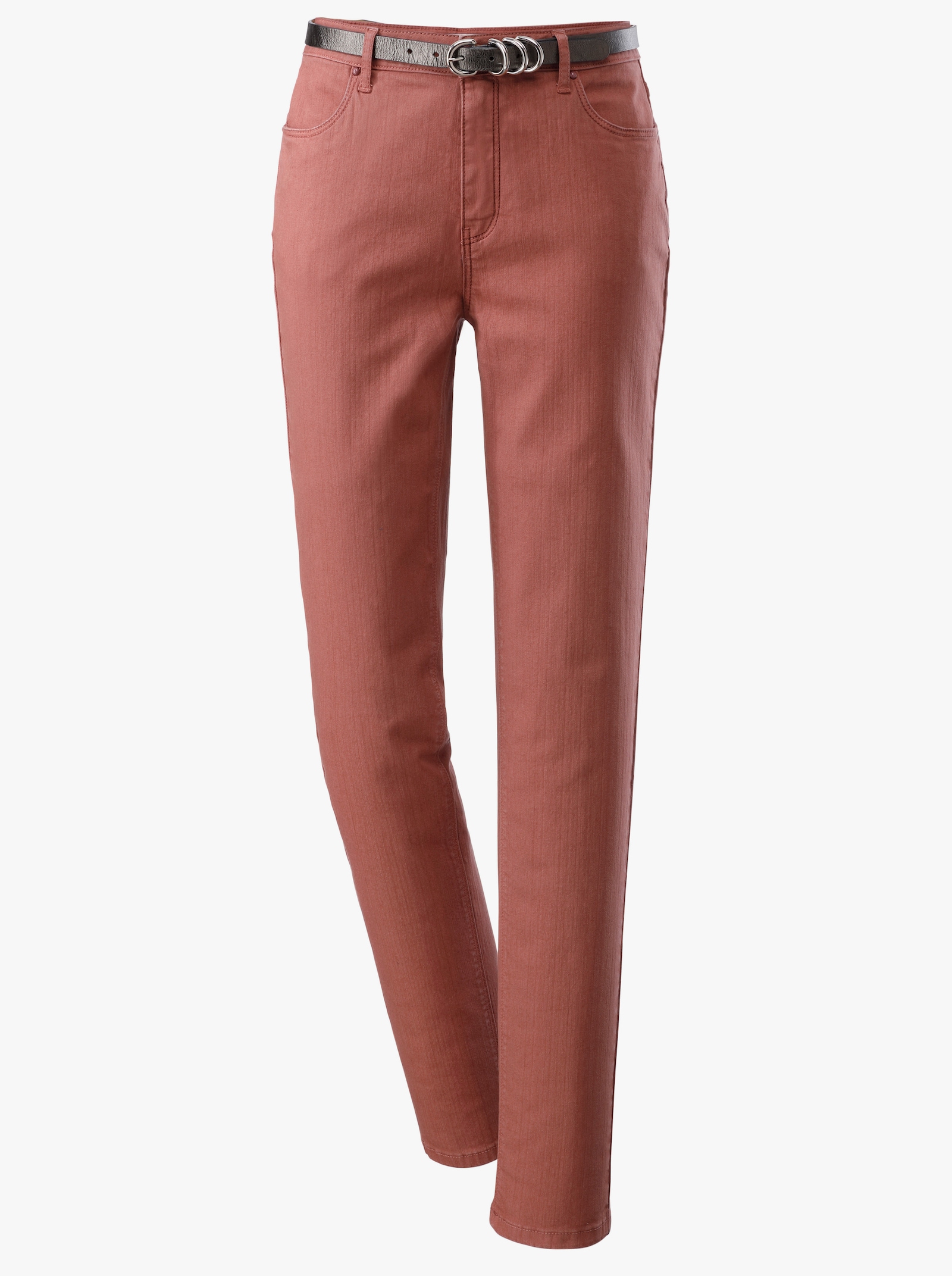 Stretch-Jeans im schmalen Schnitt - rost