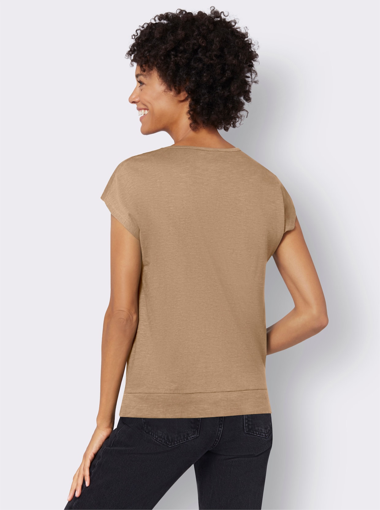 T-shirt à manches courtes - couleur chamois