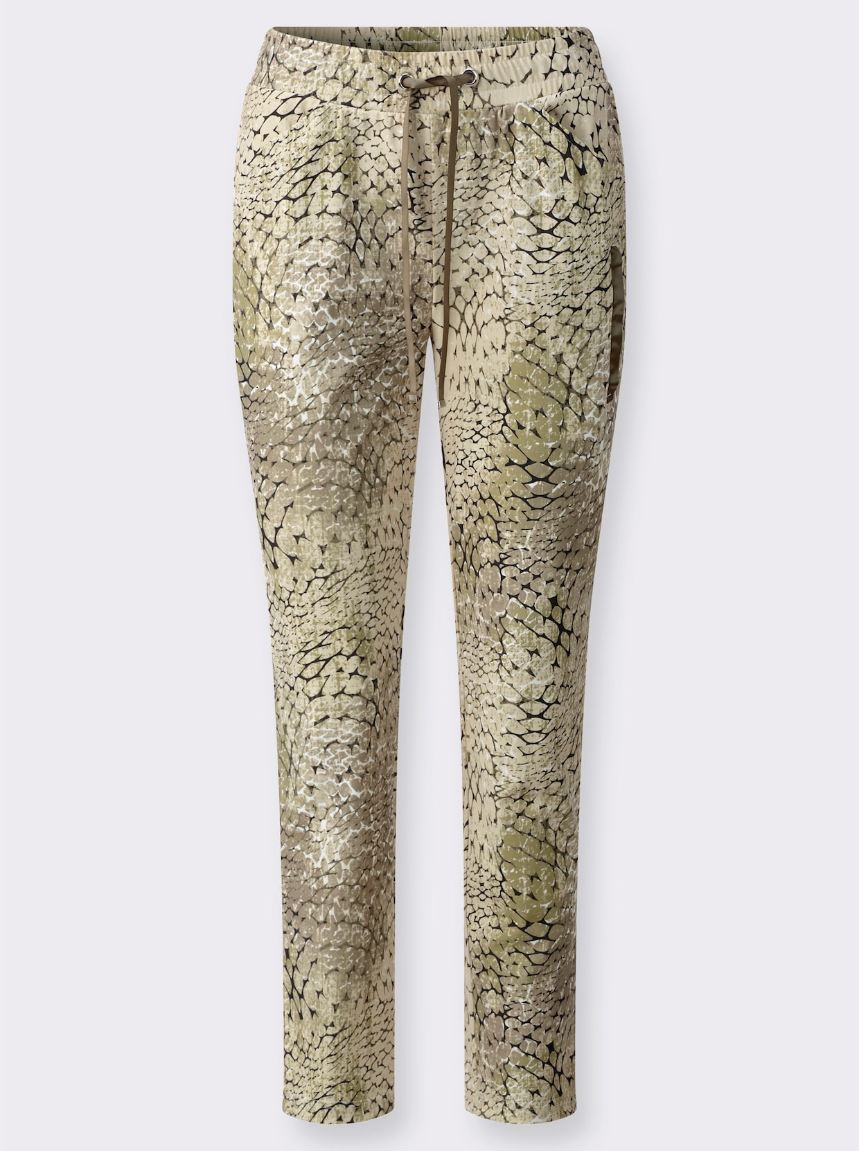 heine Jerseyhose - khaki-sand-bedruckt
