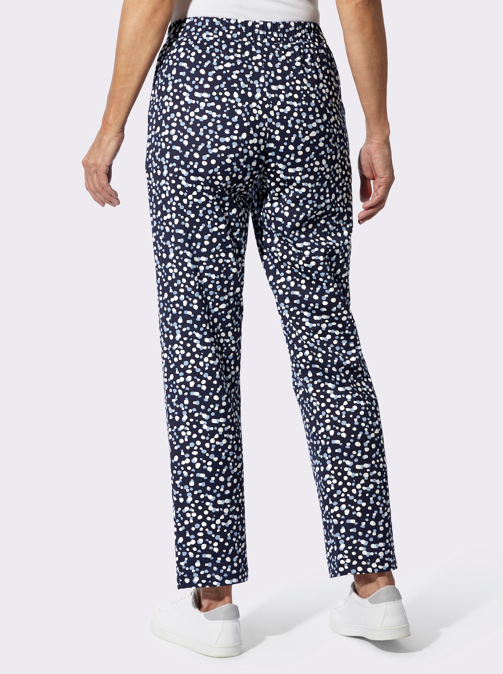 Freizeithose mit Grafik-Print - marine-bleu-bedruckt