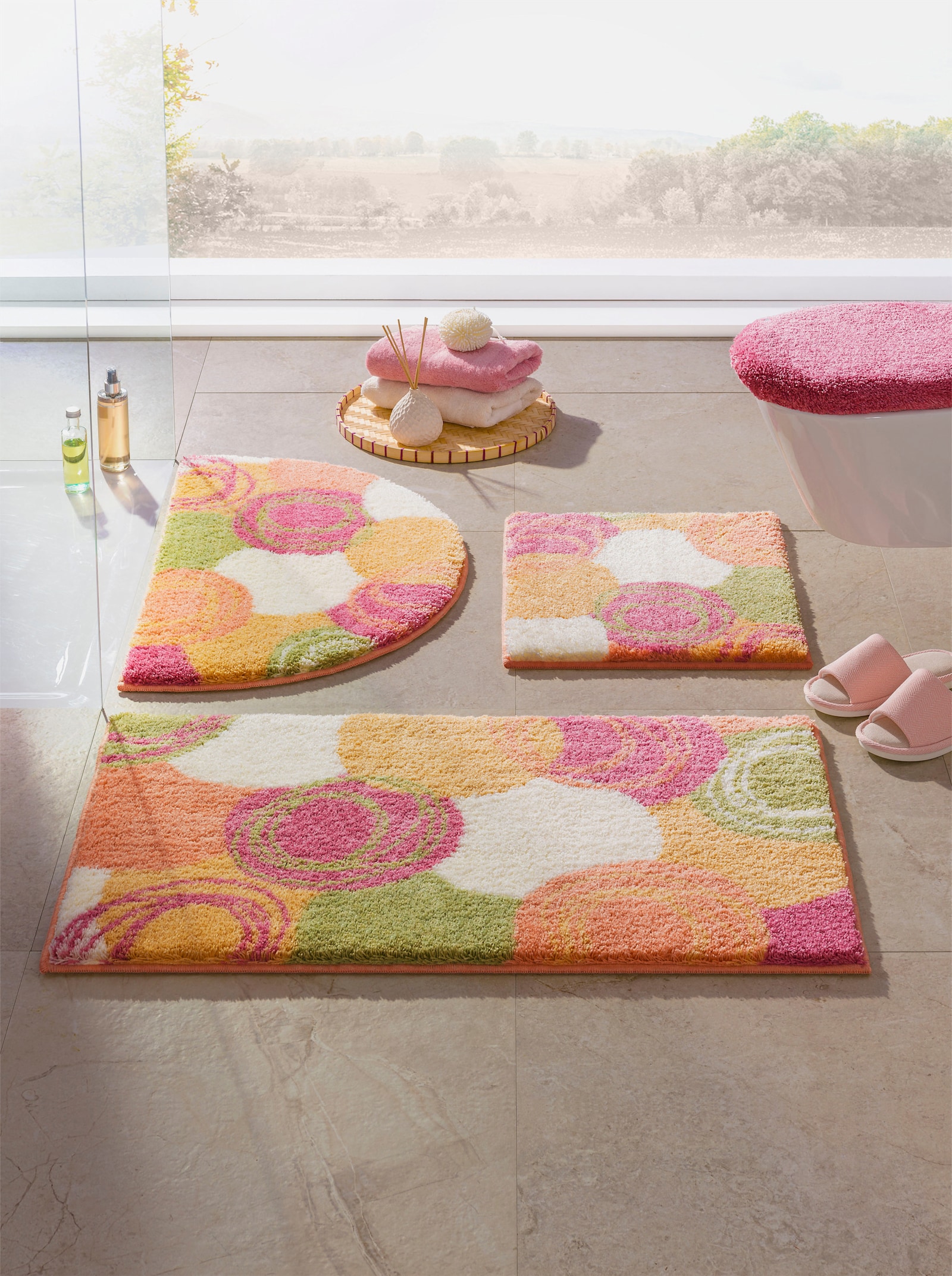 Grund Tapis de bain - rose-multicolore