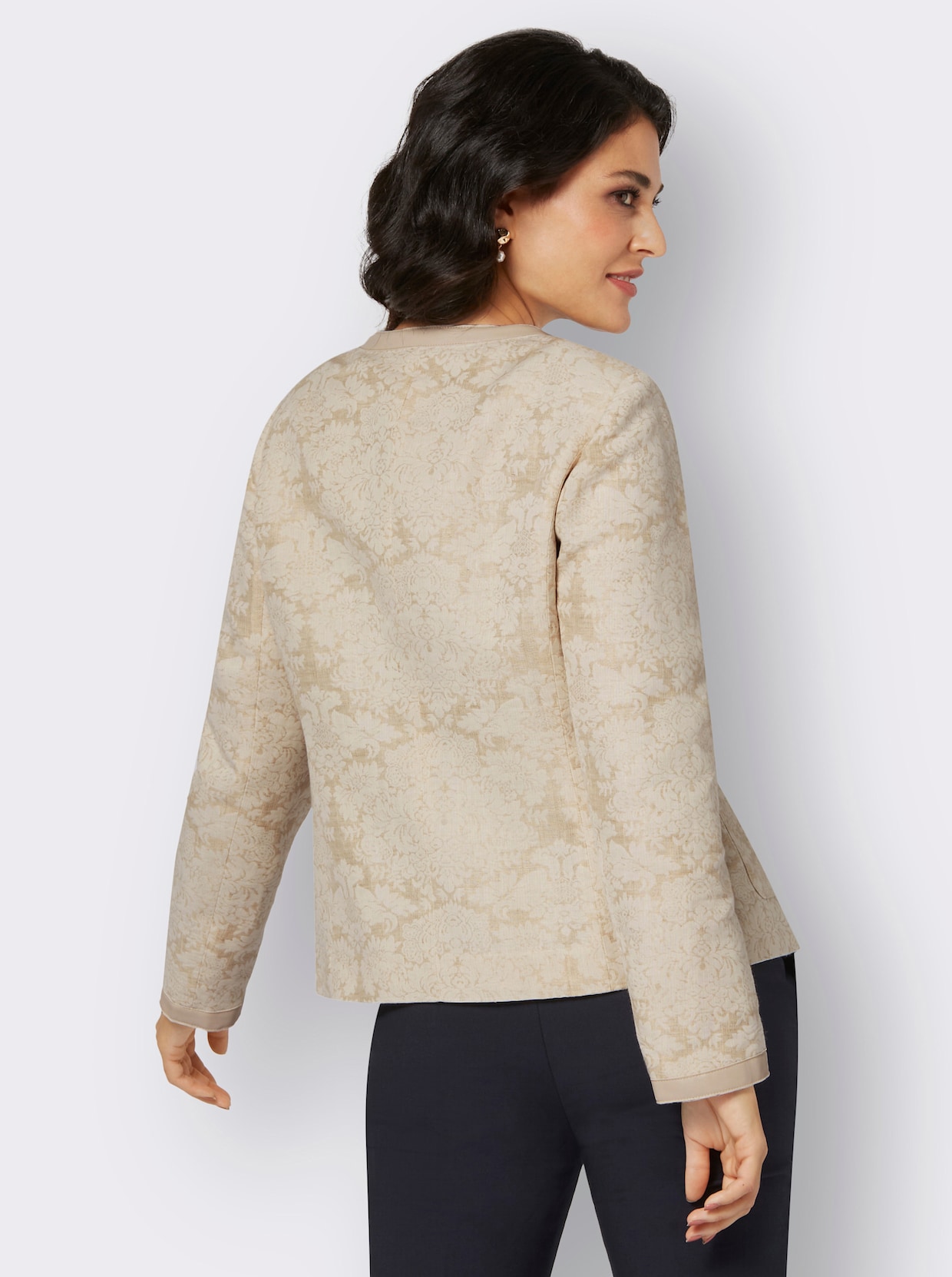 Blazer - champagne/leem gedessineerd