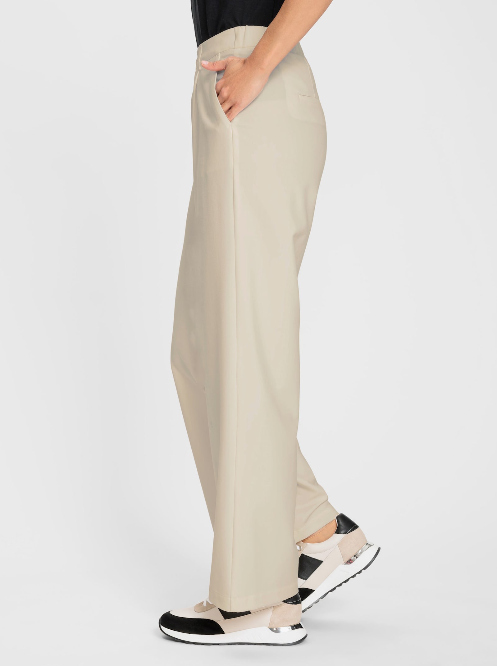 Marlene-Hose mit rückwärtigem Dehnbund - champagner