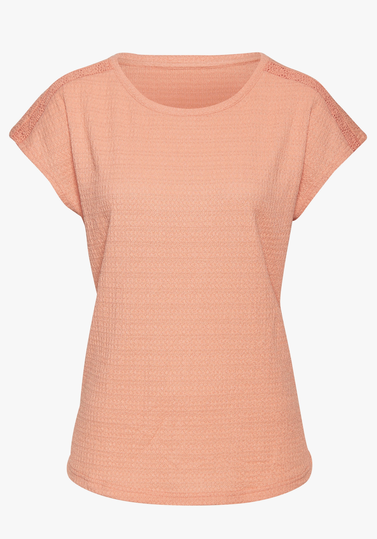 Vivance Kurzarmshirt - peach, creme