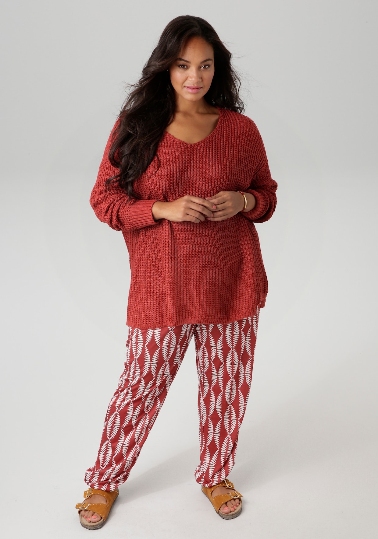 Aniston PLUS Strickpullover - rostrot