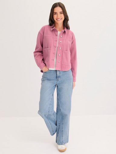 Jeansblazer in Oversize-Schnitt - altrosa