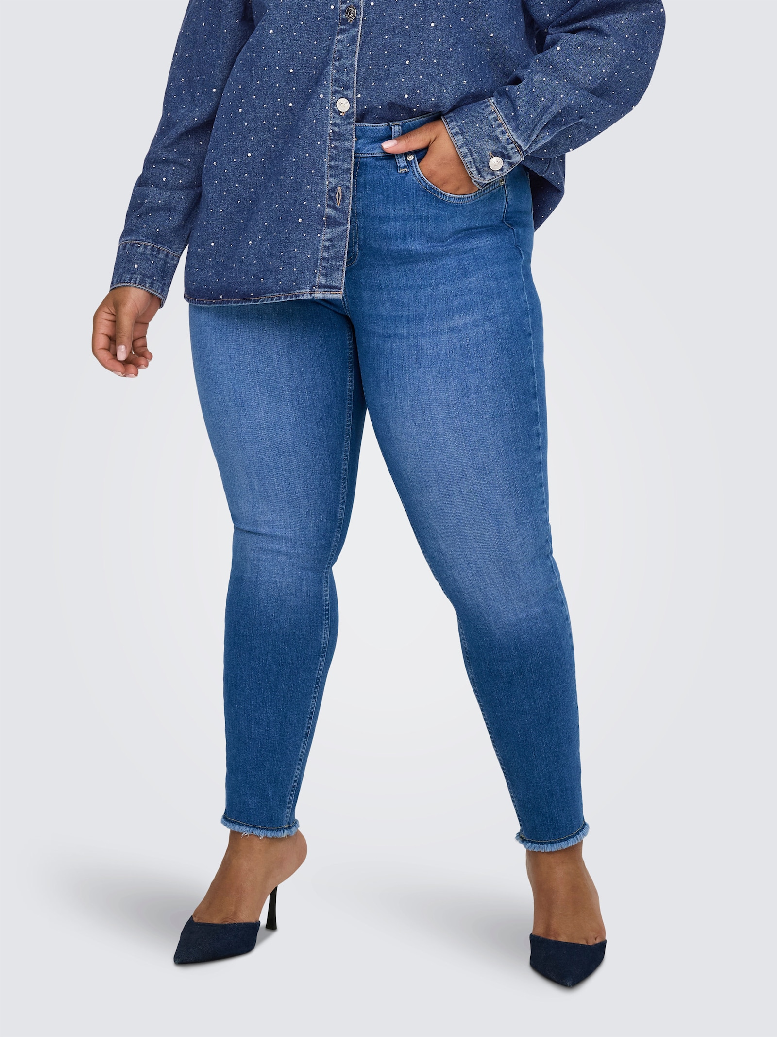 ONLY CARMAKOMA Skinny-fit-Jeans - special bright blue denim