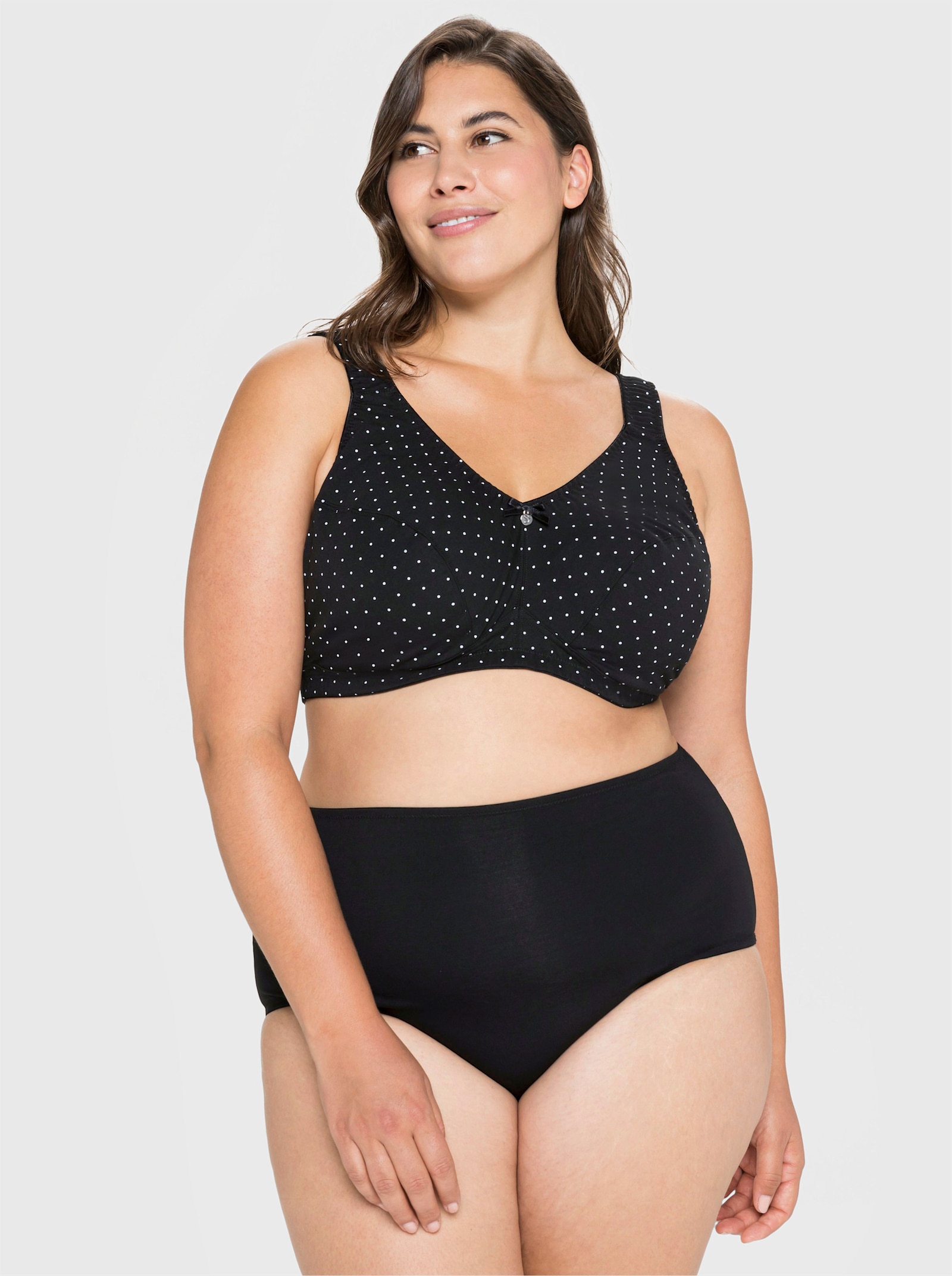 sheego Steunbeha zonder beugel in set van 2 - zwart + zwart geprint