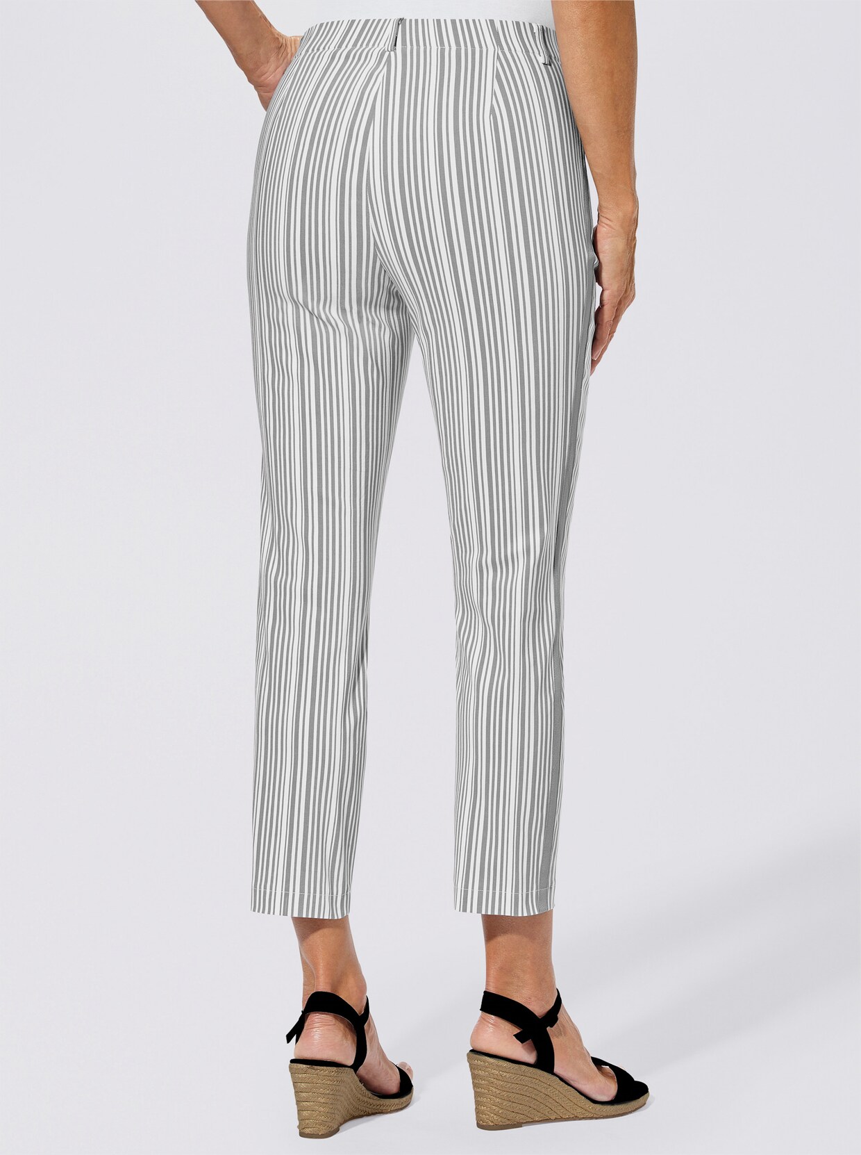7/8-Hose - grau-weiß