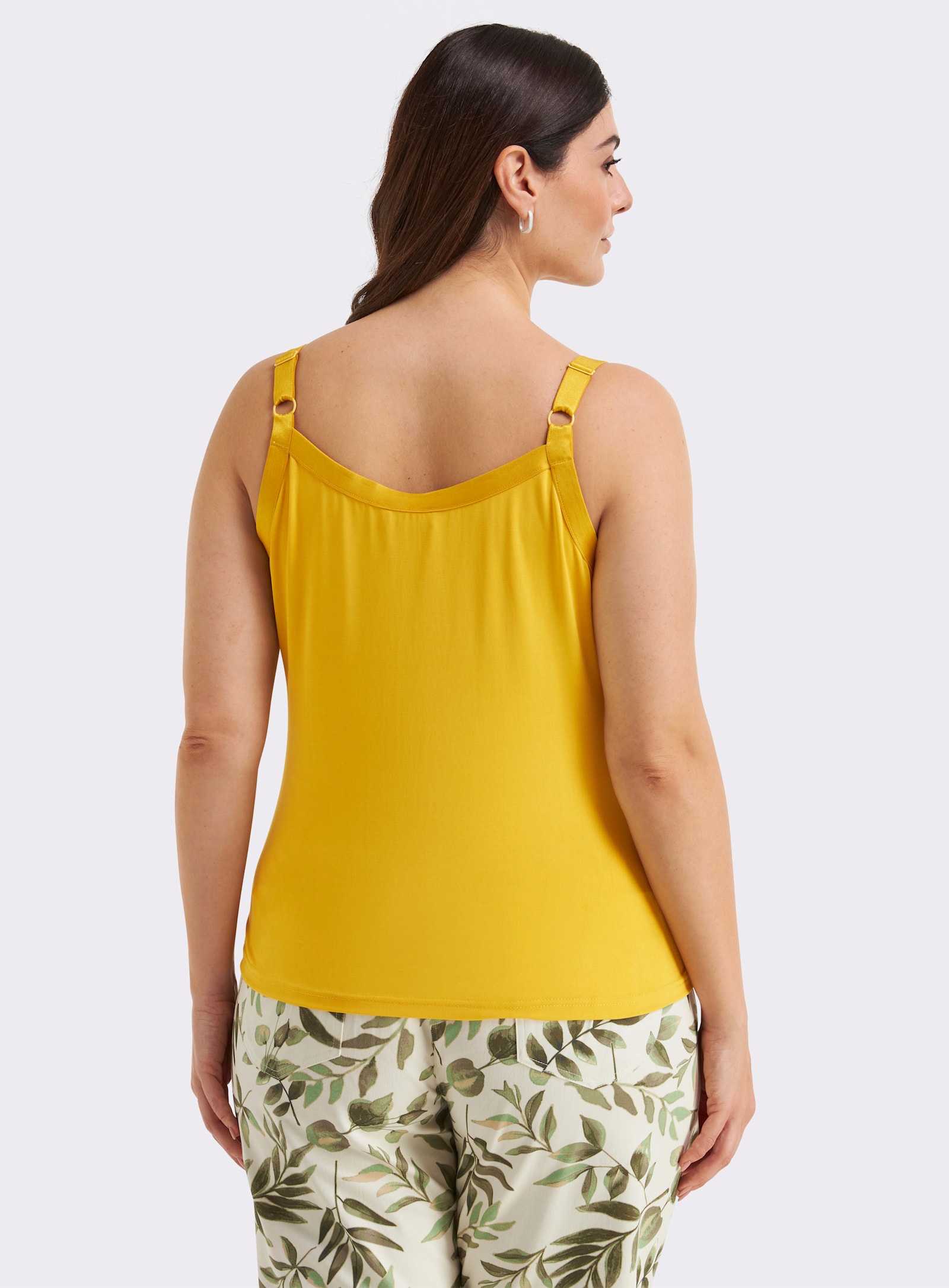 sheego Spaghettitop mit tiefem Rundhalsausschnitt - limone