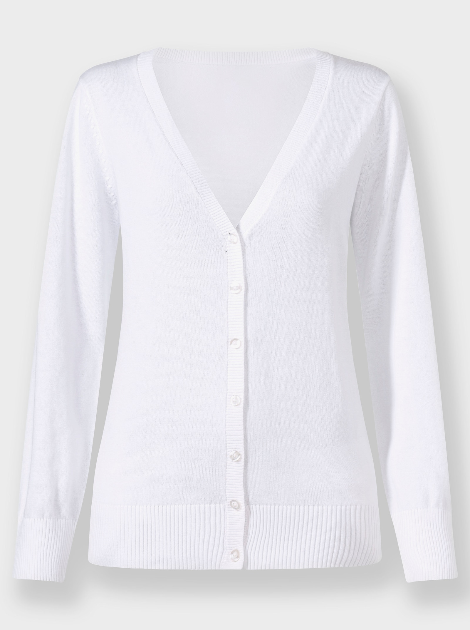 Pletený kardigan s výstrihom do V - svetlobéžová