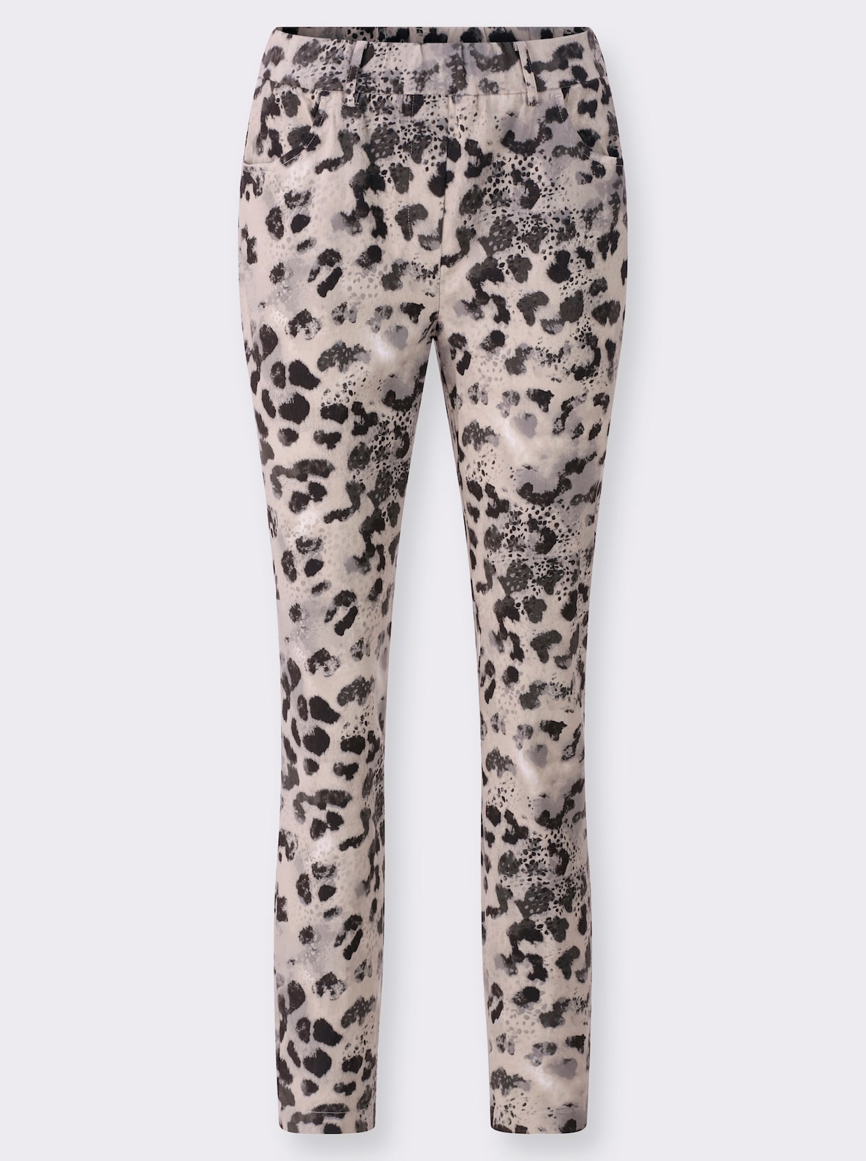heine Druckhose - sand-schwarz-bedruckt