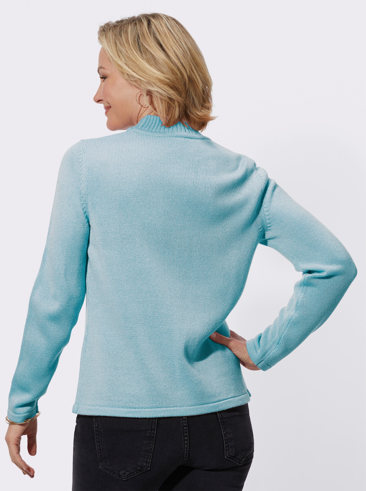 Stehkragenpullover - aquamarin