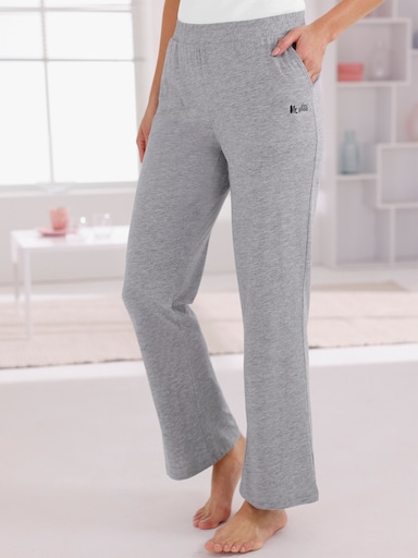 feel good Dehnbund-Hose aus leichtem Jersey - grau-meliert