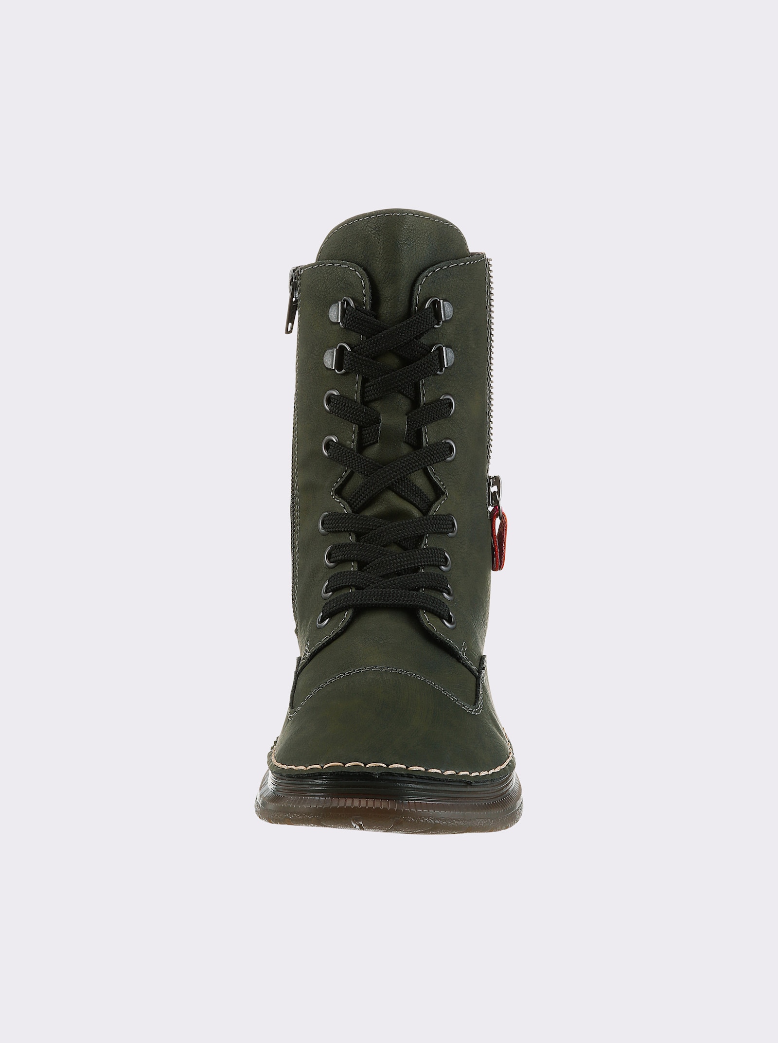 Rieker Schnürstiefel mit Kontrastnähten - khaki