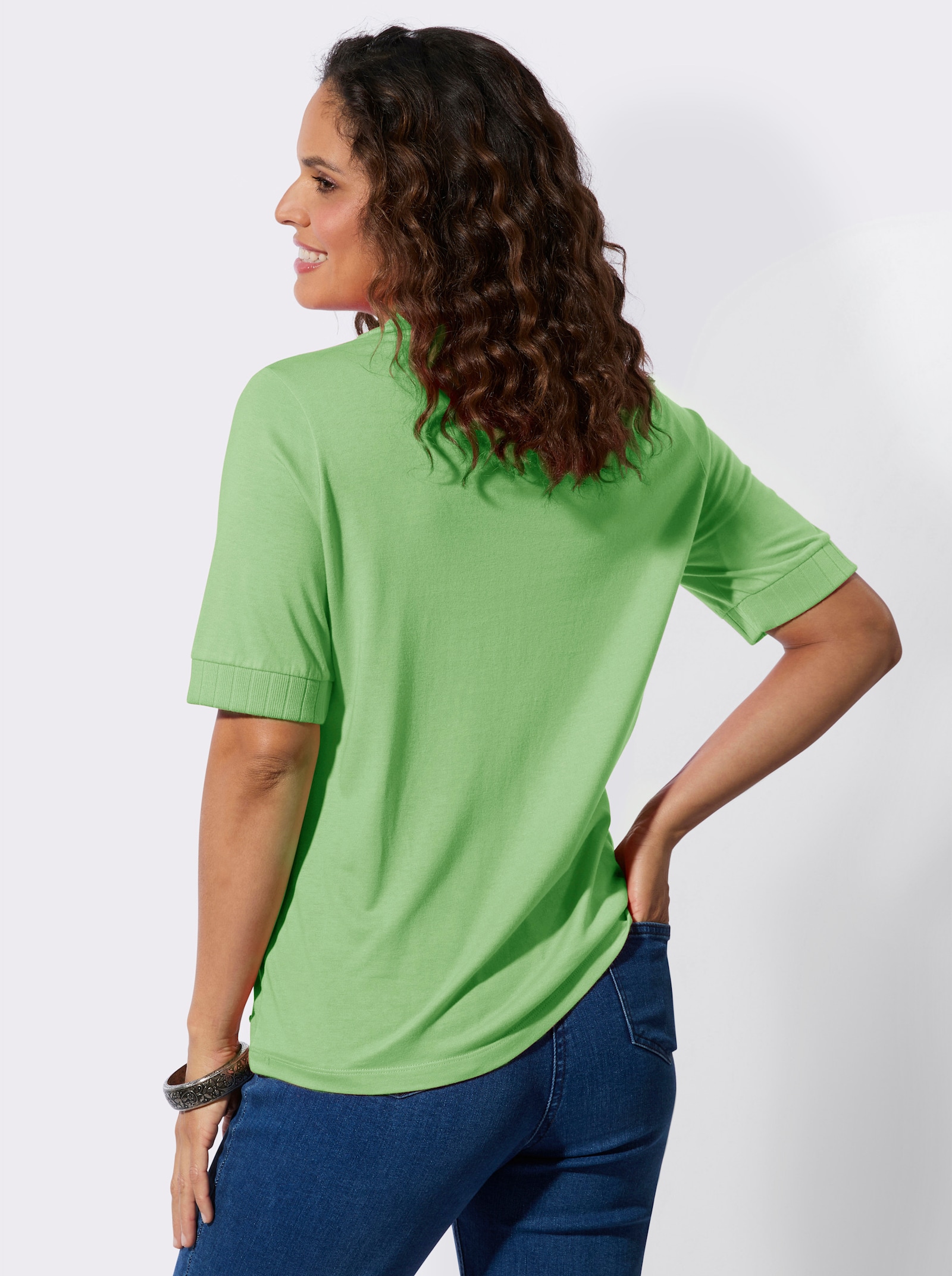 Poloshirt mit 2-in-1-Optik - reseda