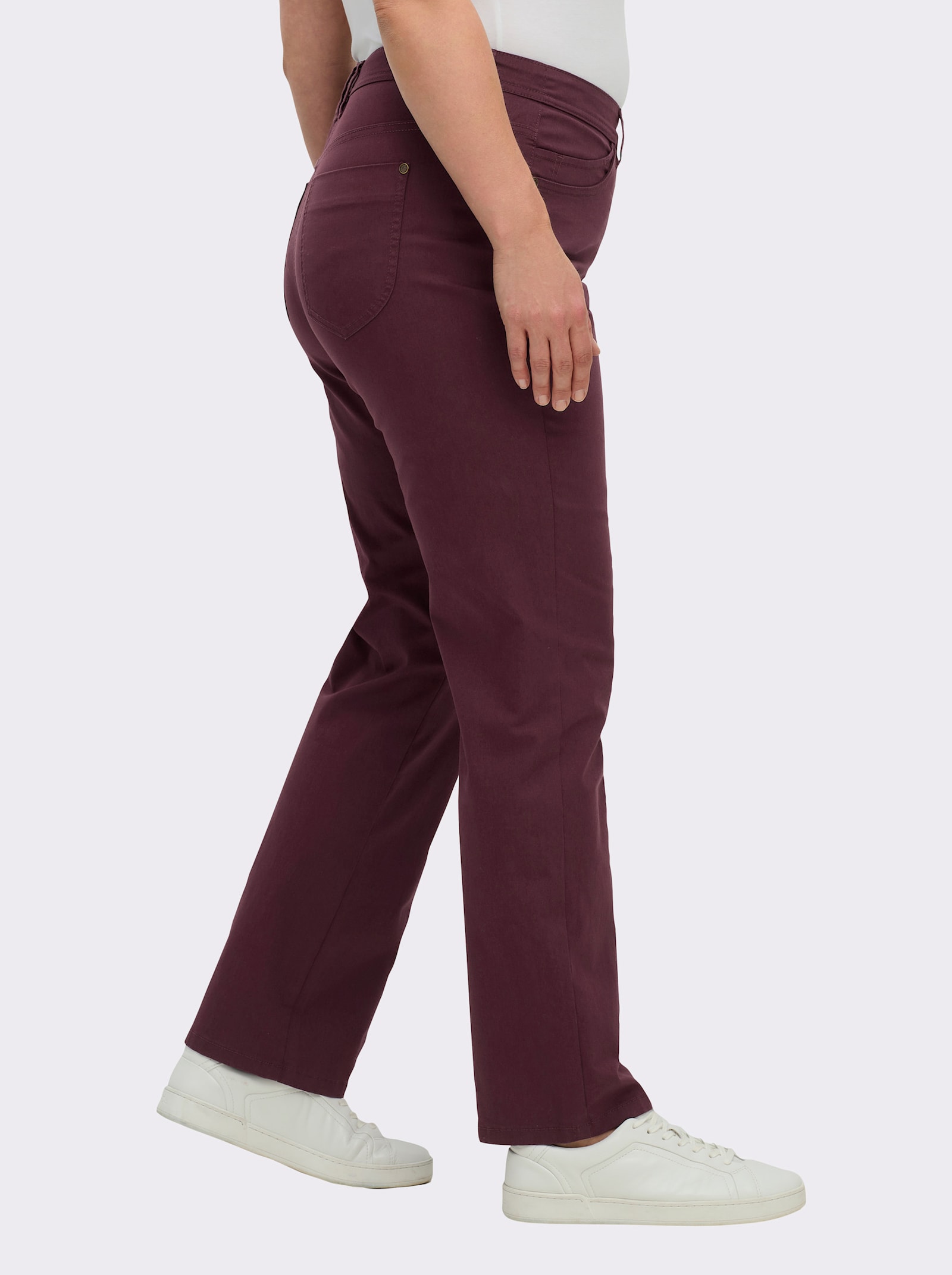 sheego Broek van twill - bordeaux