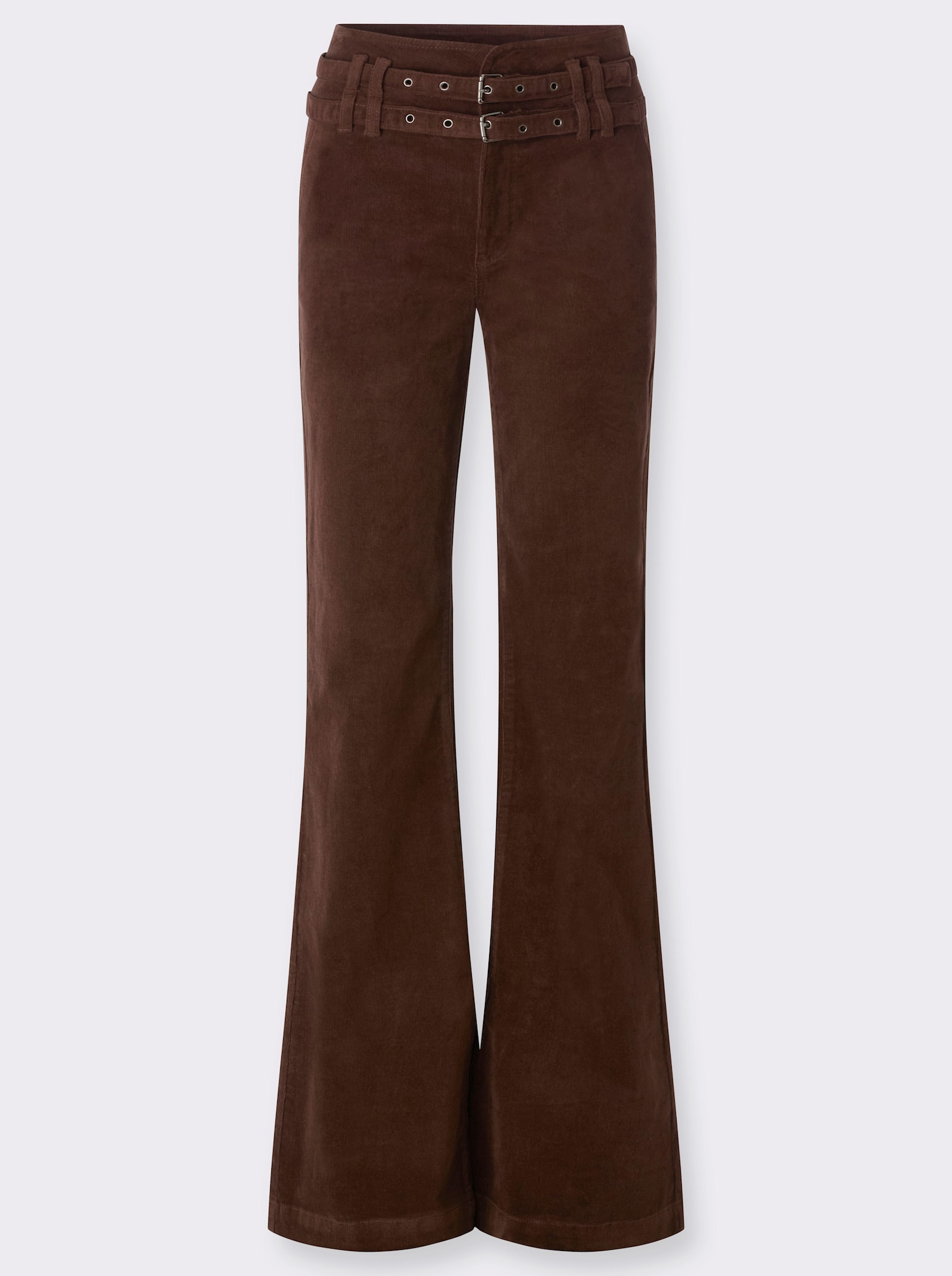 heine Cordhose mit hohem Bund - schoko