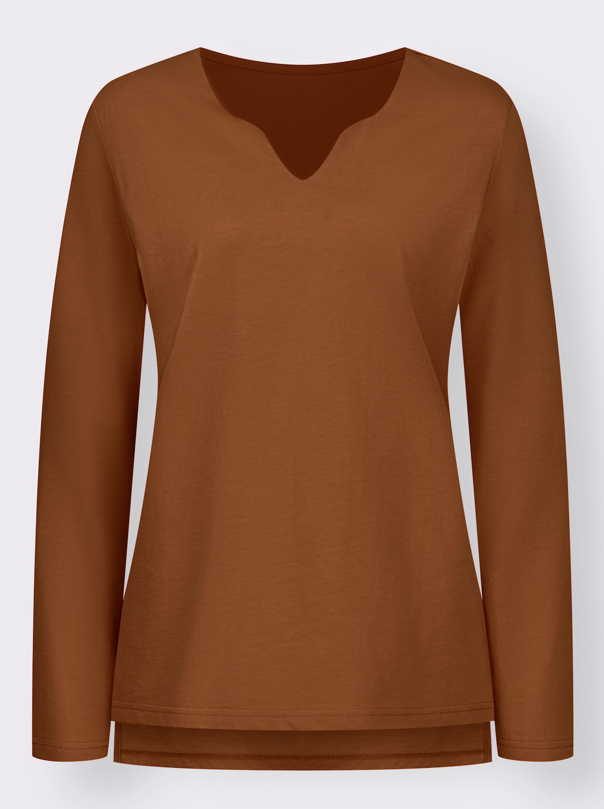 Langarmshirt - cognac