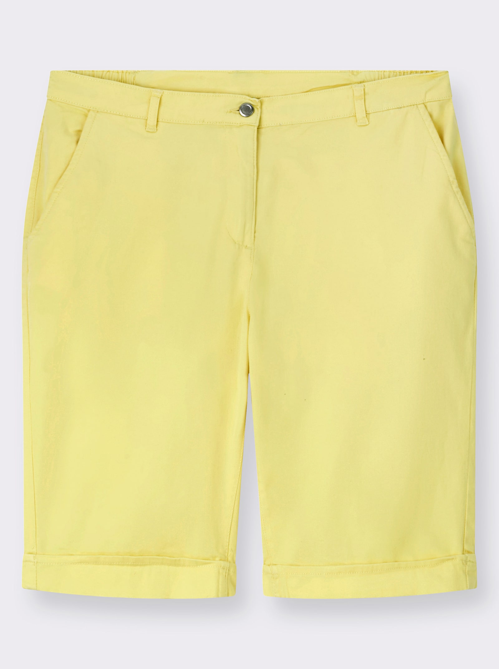 Jeansbermudas mit Dehnbund hinten - zitrone