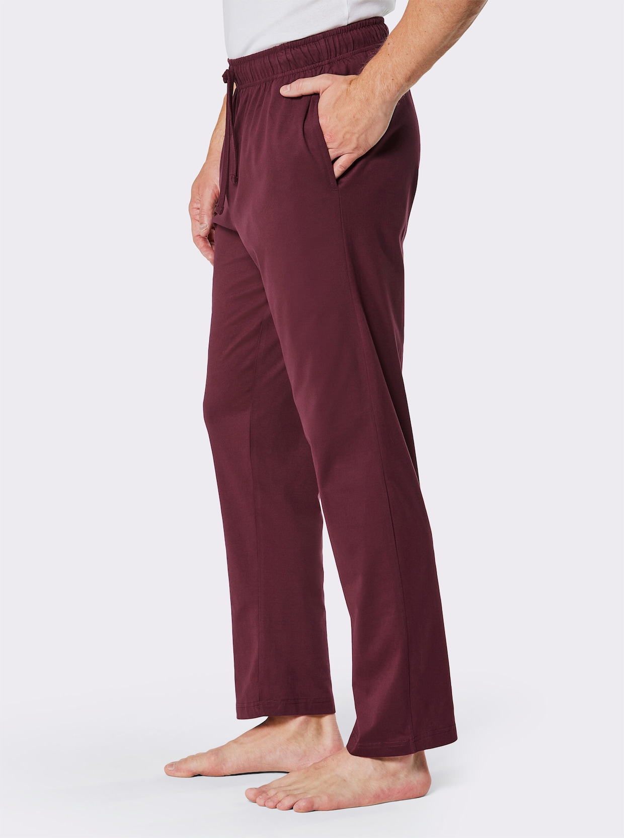 wäschepur men Broek, lang - bordeaux + zwart